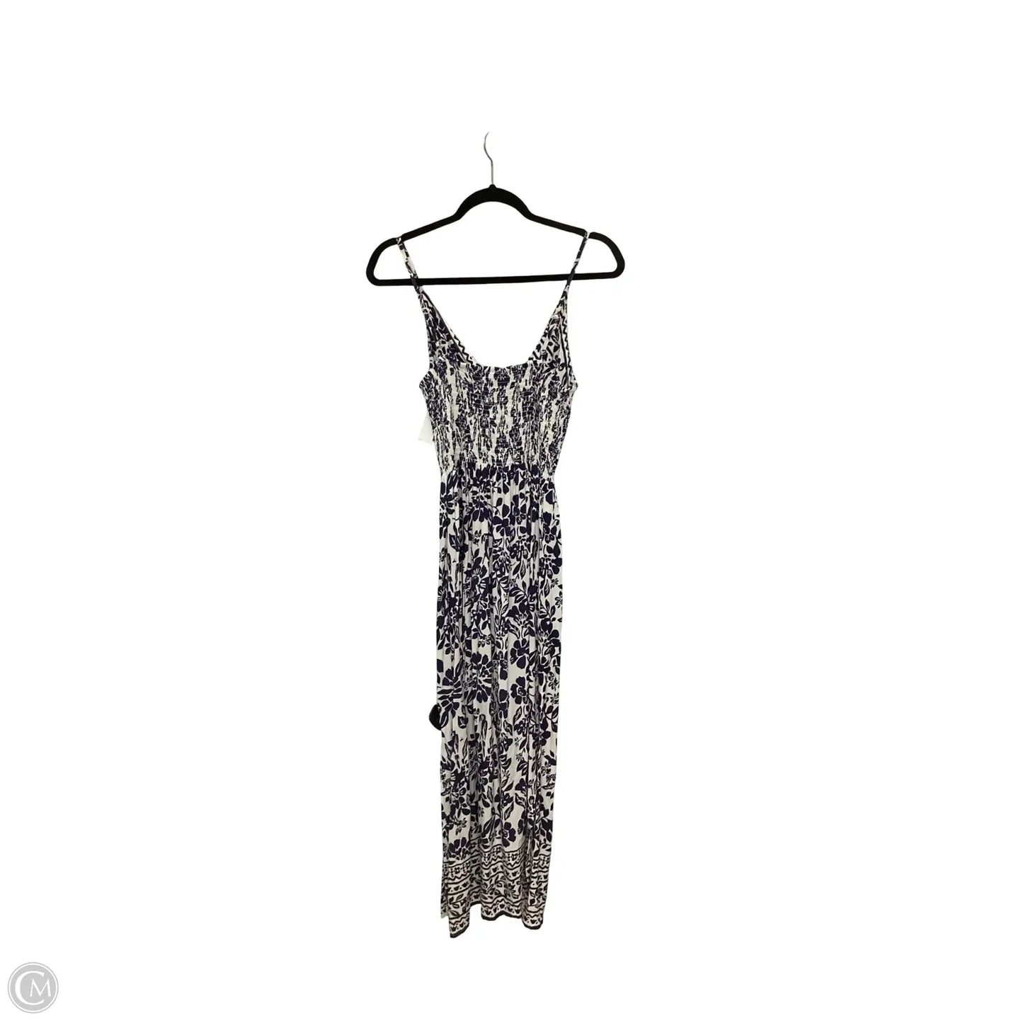 Dress Casual Maxi By Angie In Blue & White, Size: L
