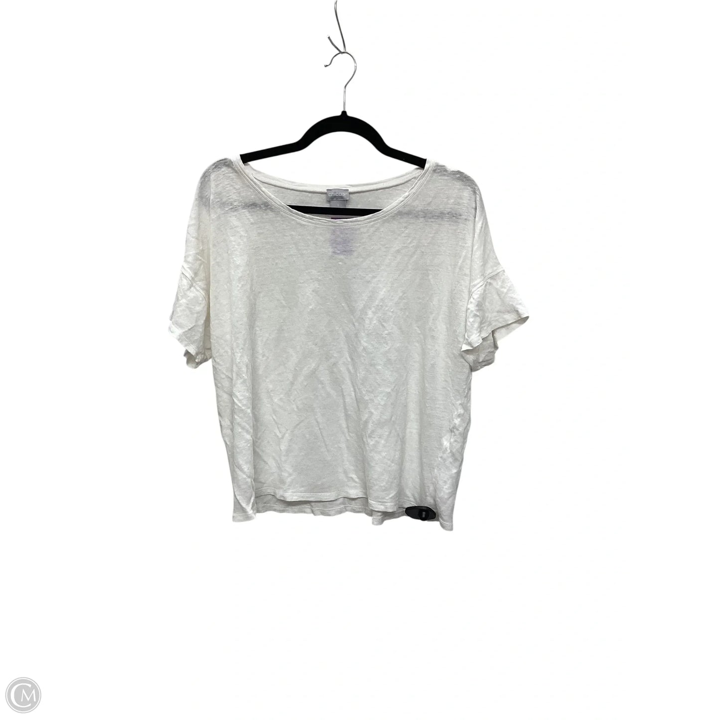 Top Short Sleeve Basic By Chicos In White, Size: Xl