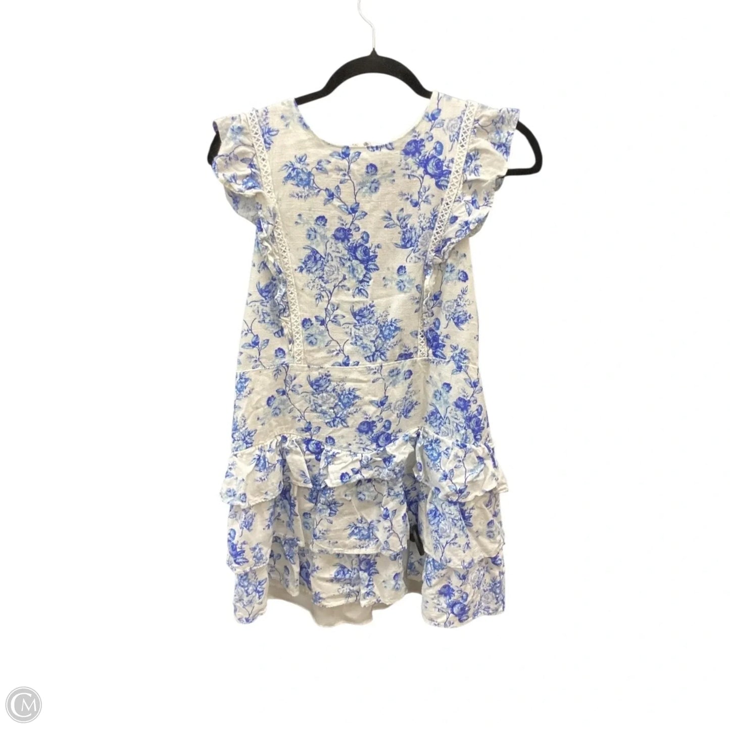 Dress Casual Midi By Tcec In Blue & White, Size: L