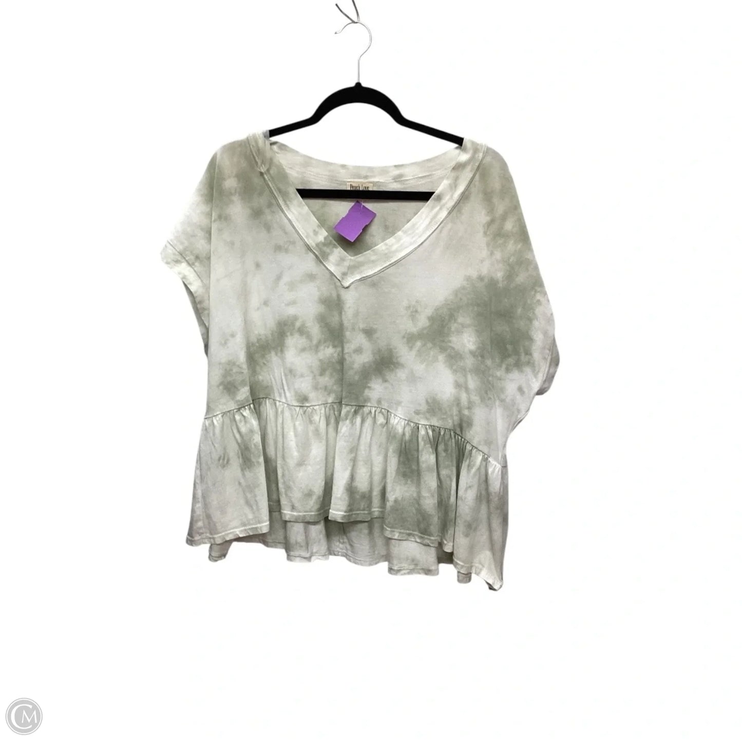 Top Short Sleeve By Peach Love Cream California In Green, Size: M