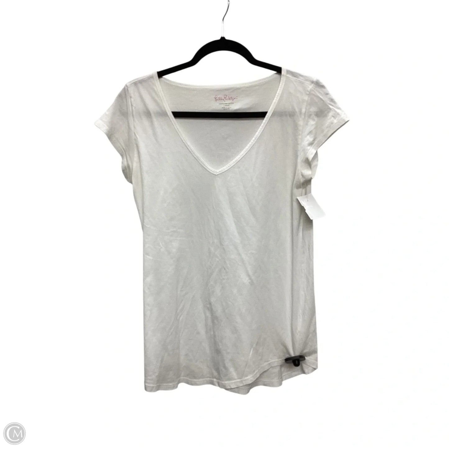 Top Short Sleeve Designer By Lilly Pulitzer In White, Size: L