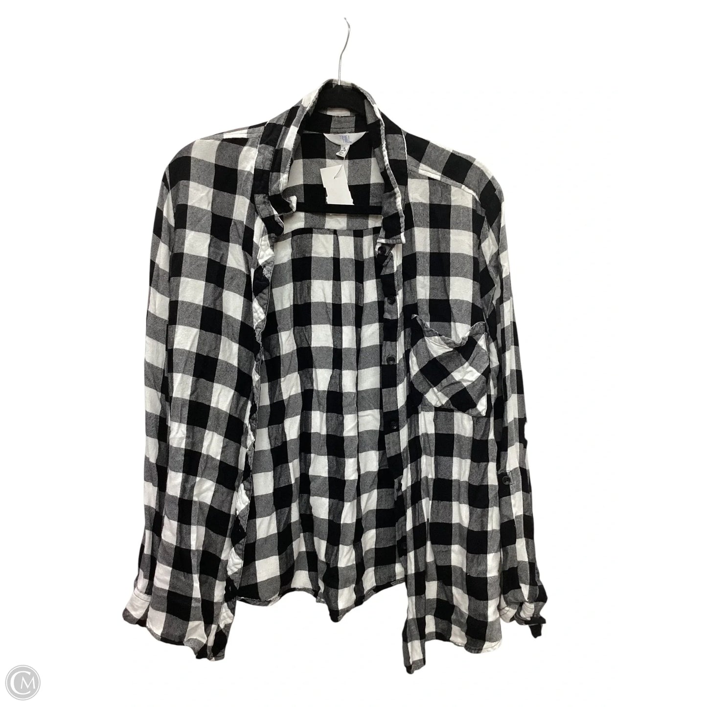 Top Long Sleeve By Time And Tru In Plaid Pattern, Size: Xl