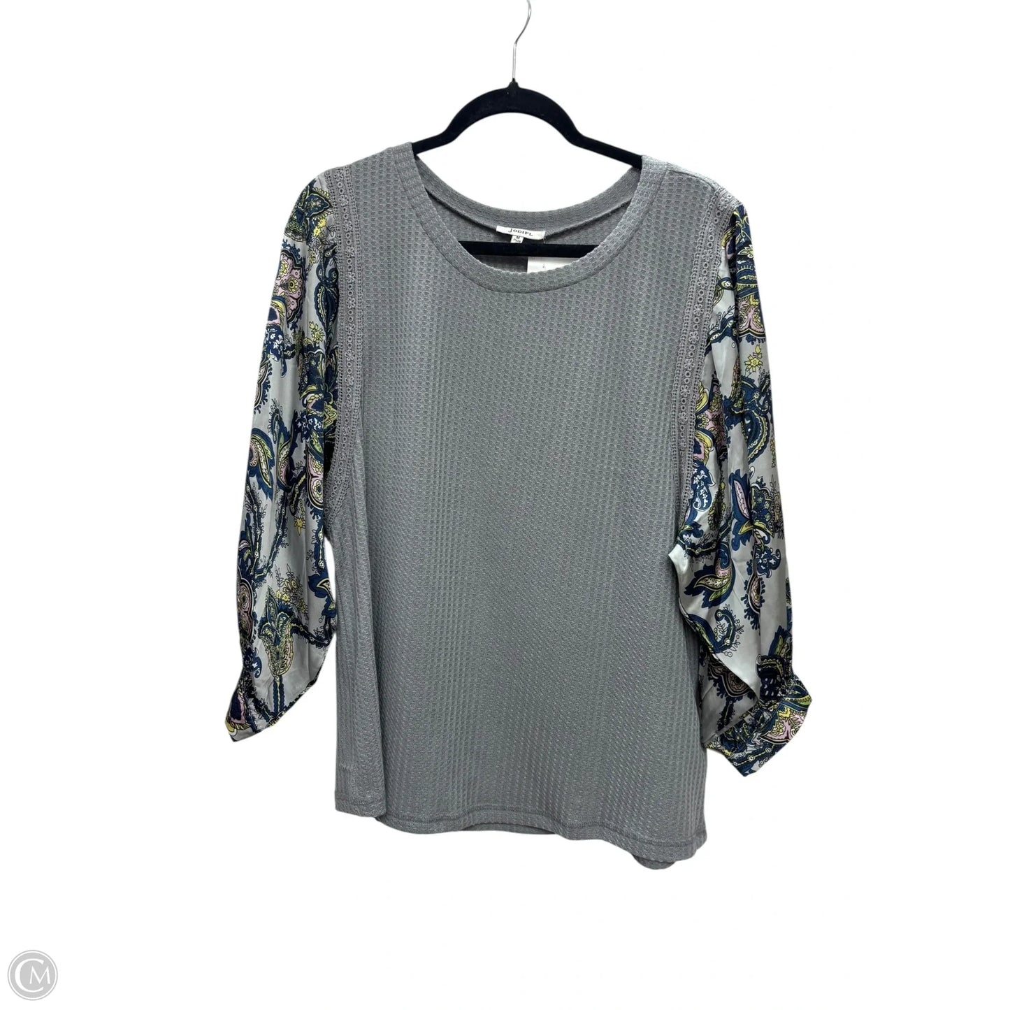 Top Long Sleeve By Jodifl In Grey, Size: M