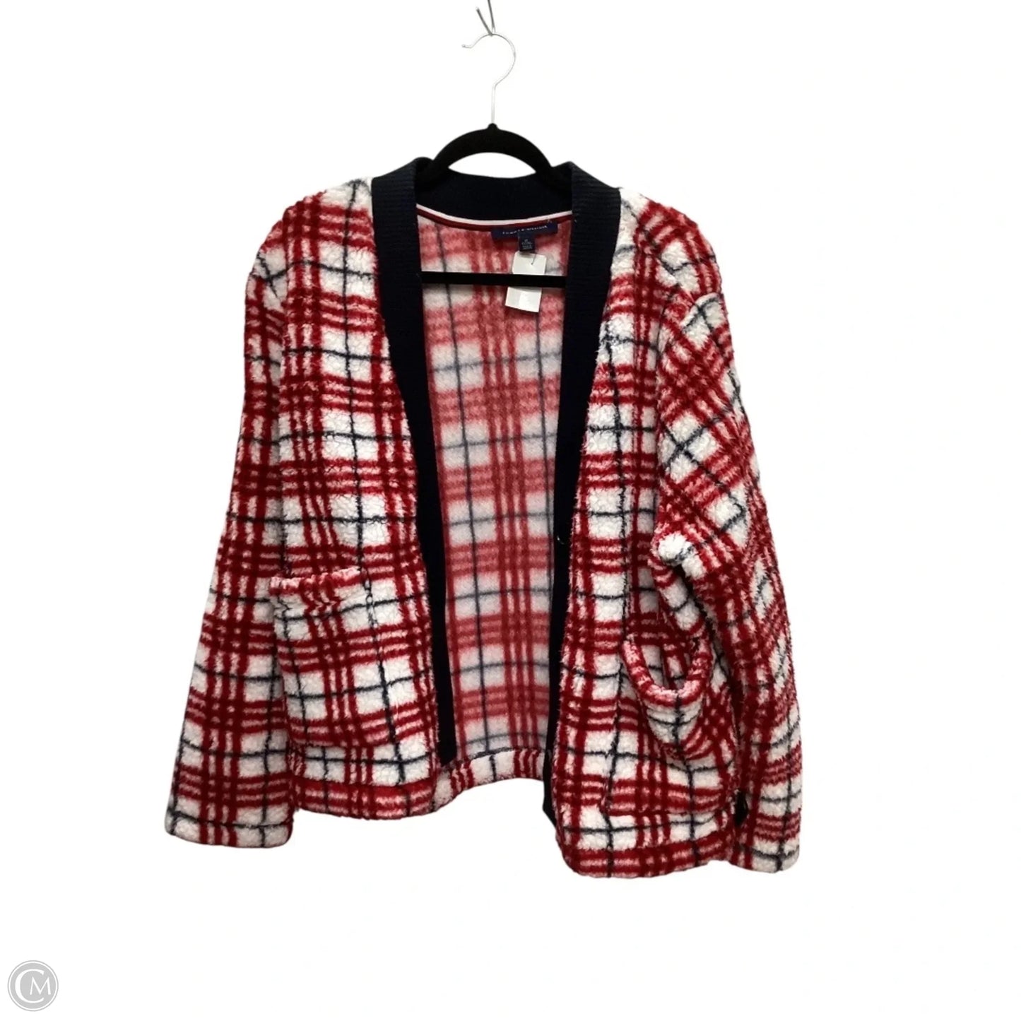 Jacket Fleece By Tommy Hilfiger In Blue & Red, Size: Xl