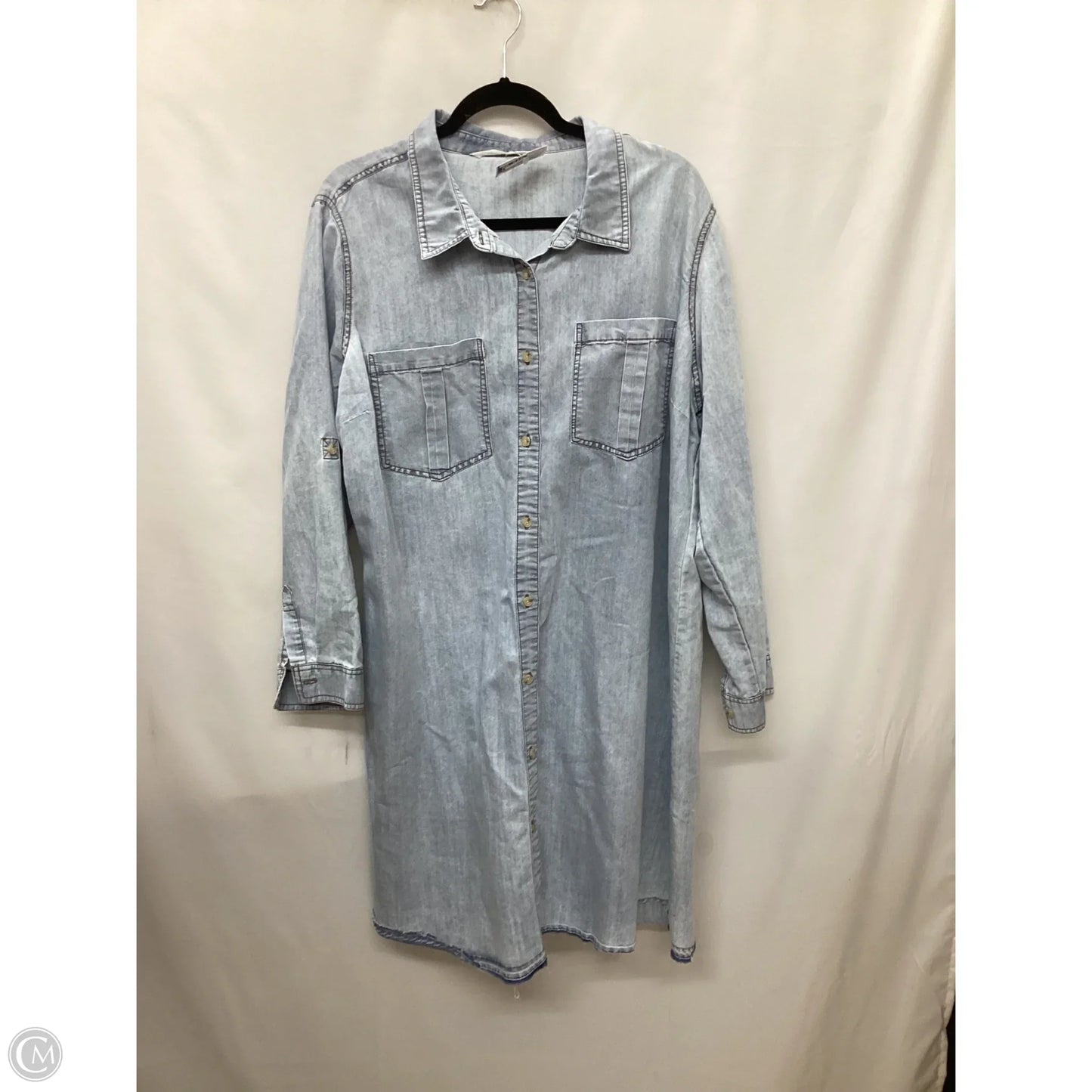 Dress Casual Midi By Clothes Mentor In Blue Denim, Size: 2x