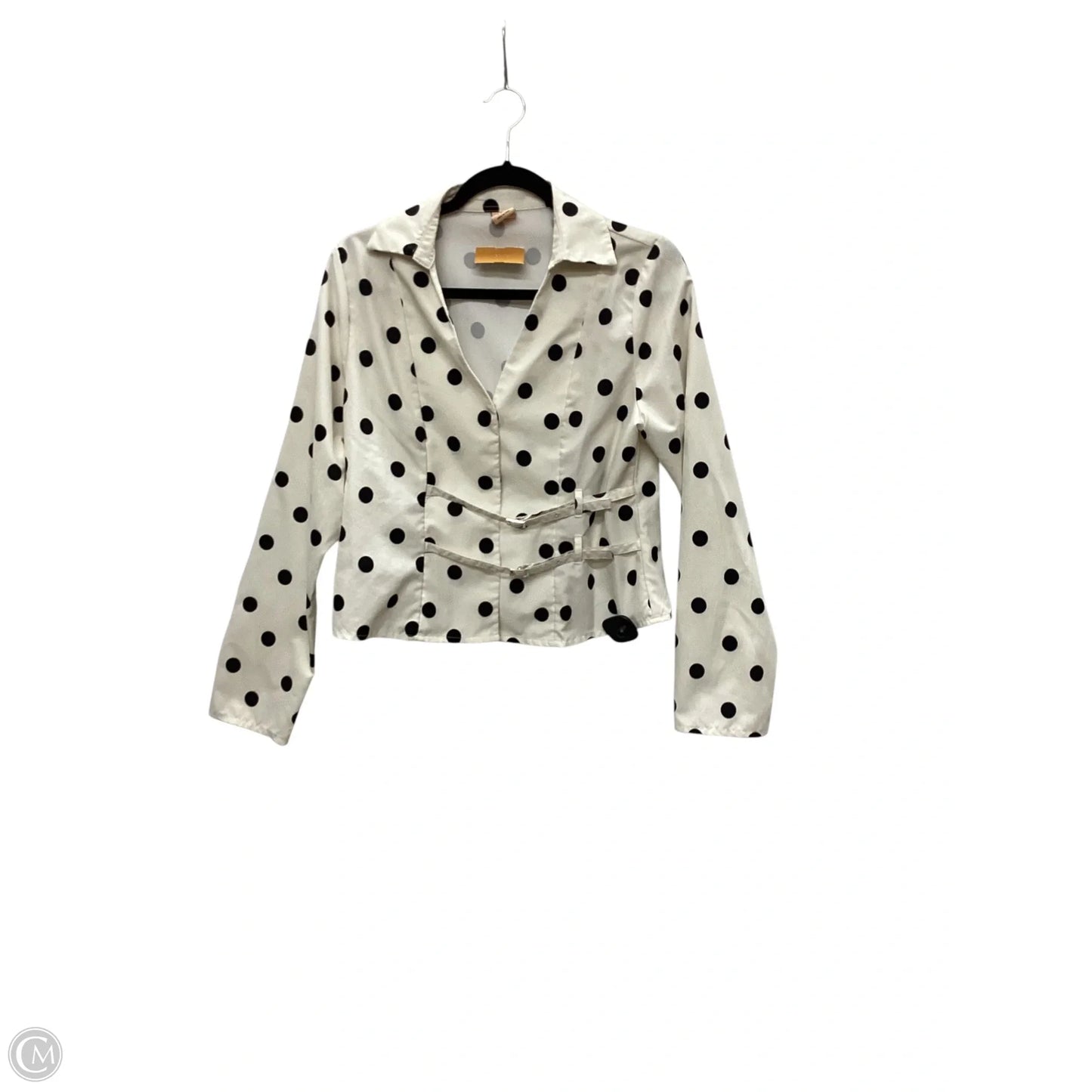 Blouse Long Sleeve By Forever 21 In Polkadot Pattern, Size: L