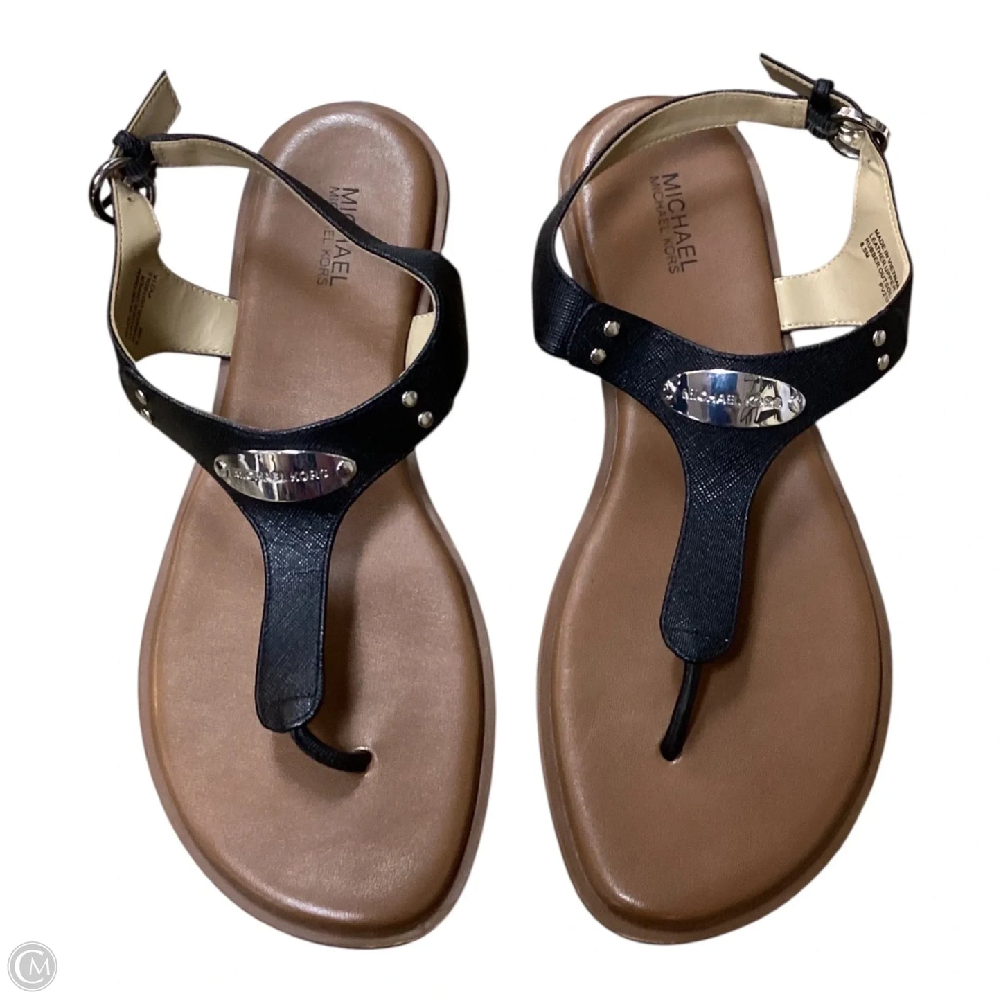 Sandals Flats By Michael By Michael Kors In Black, Size: 8.5