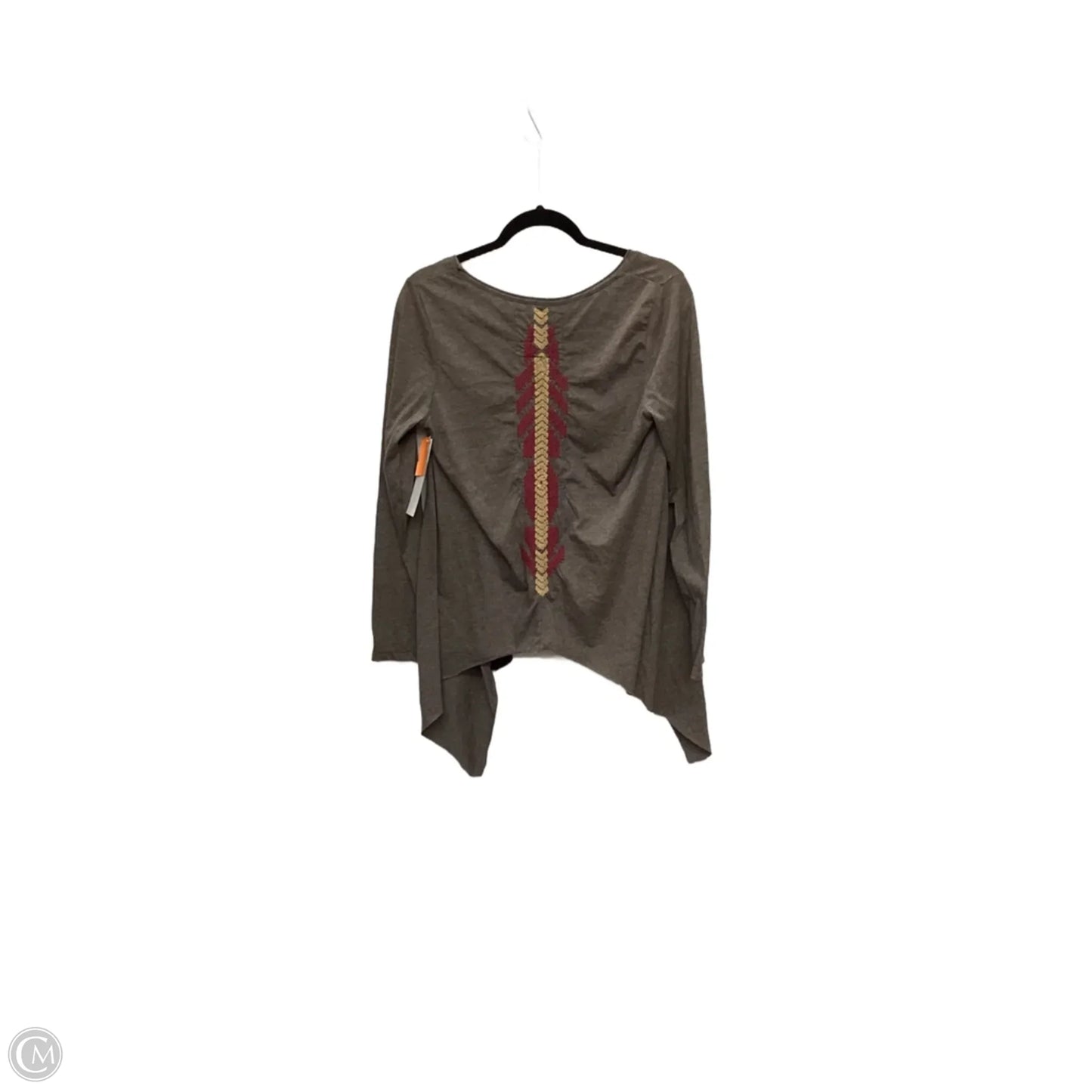 Designer Top Long Sleeve By Johnny Was In Brown, Size: S