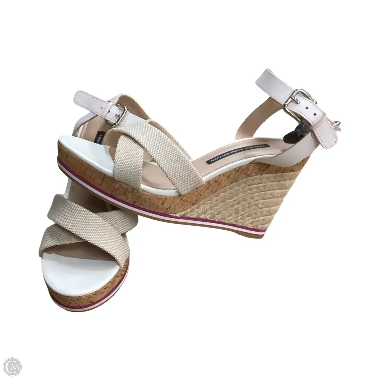 Sandals Heels Wedge By French Connection In Tan, Size: 10