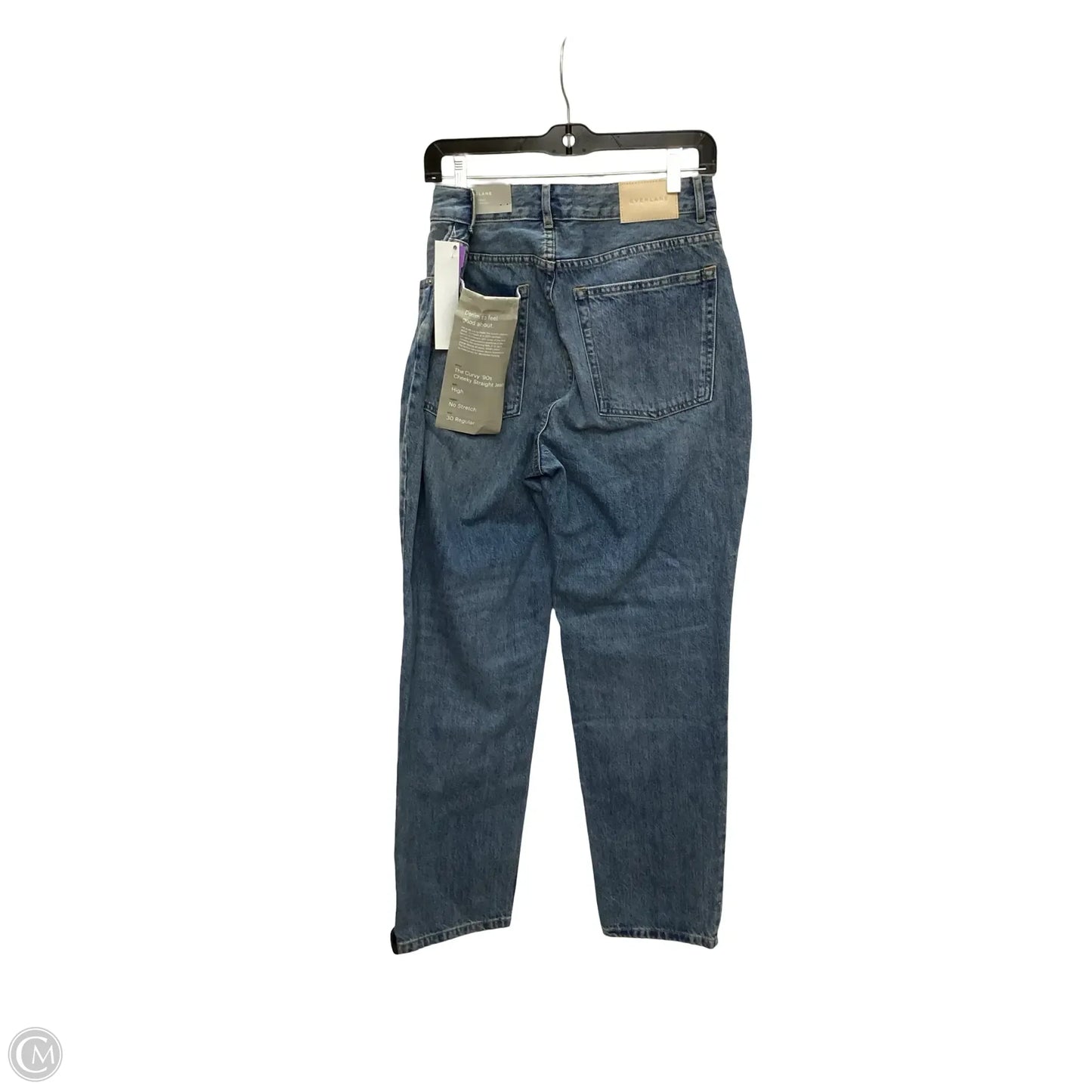Designer Jeans Straight By Everlane In Blue Denim, Size: 10