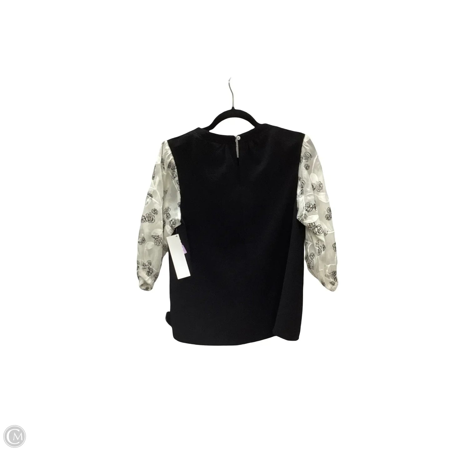 Blouse 3/4 Sleeve By Voy In Black & White, Size: S