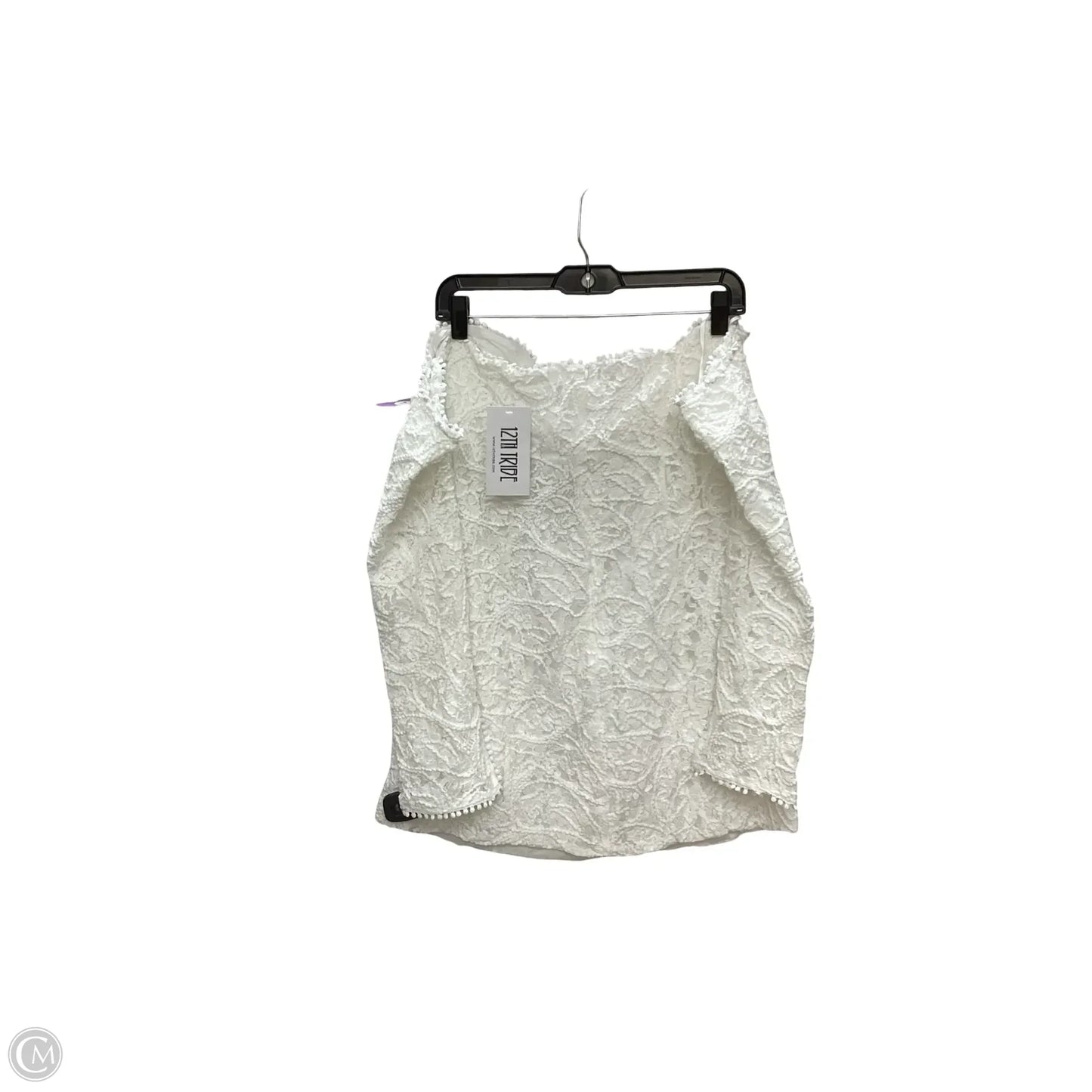 Designer Blouse Long Sleeve By 12th Tribe In White, Size: L