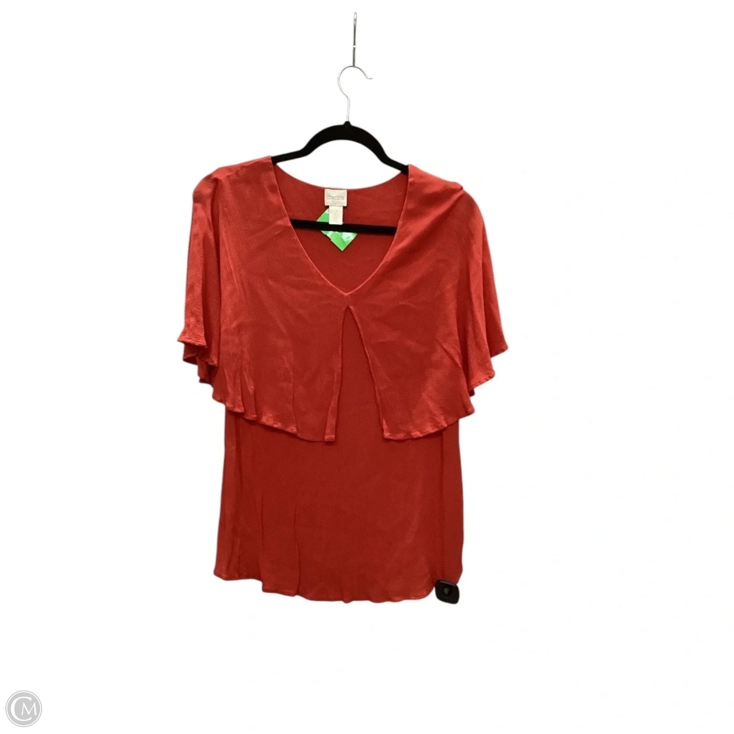 Top Short Sleeve By Chicos In Orange, Size: L
