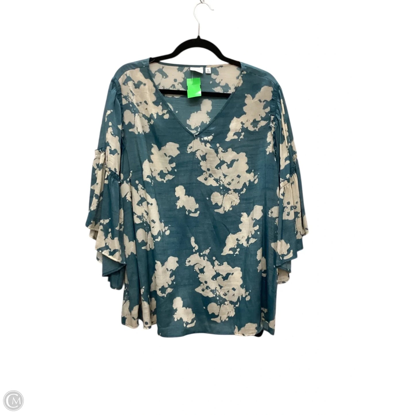 Top Short Sleeve By New Directions In Blue, Size: Xl