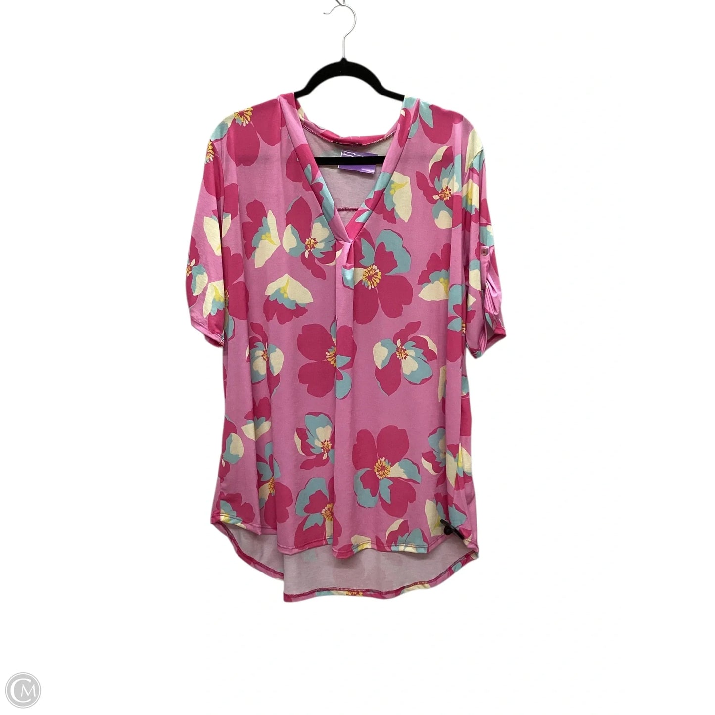 Top Short Sleeve By Heimish Usa In Pink, Size: 2x