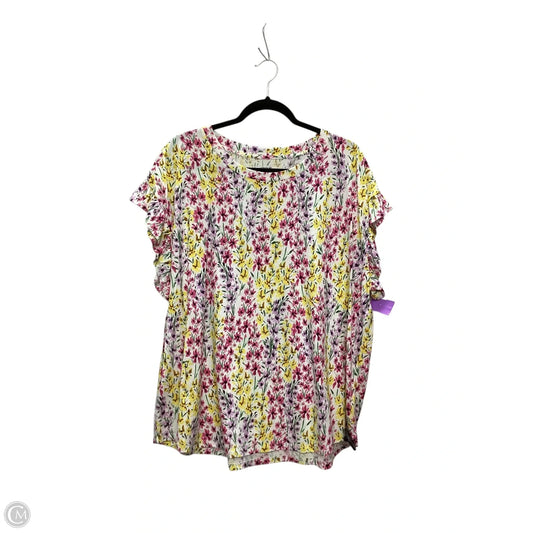Top Short Sleeve By Crown And Ivy In Floral Print, Size: 2x