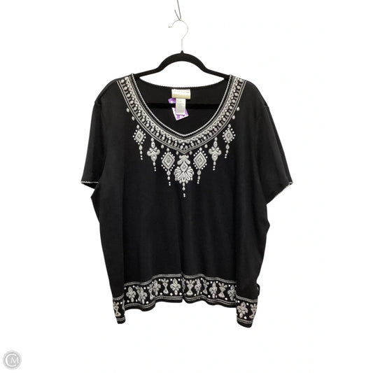 Top Short Sleeve By Alfred Dunner In Black, Size: 2x