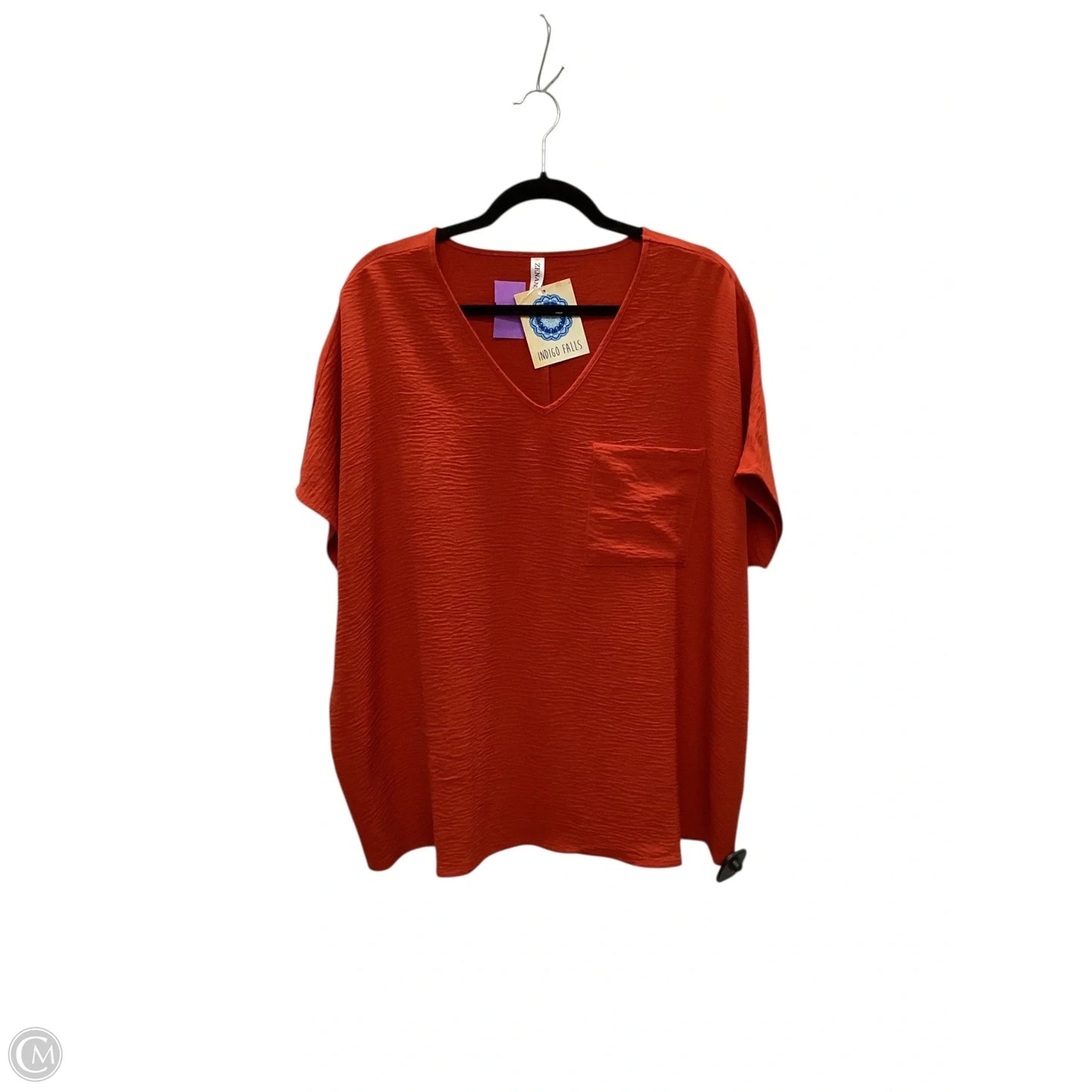 Top Short Sleeve By Zenana Outfitters In Orange, Size: S