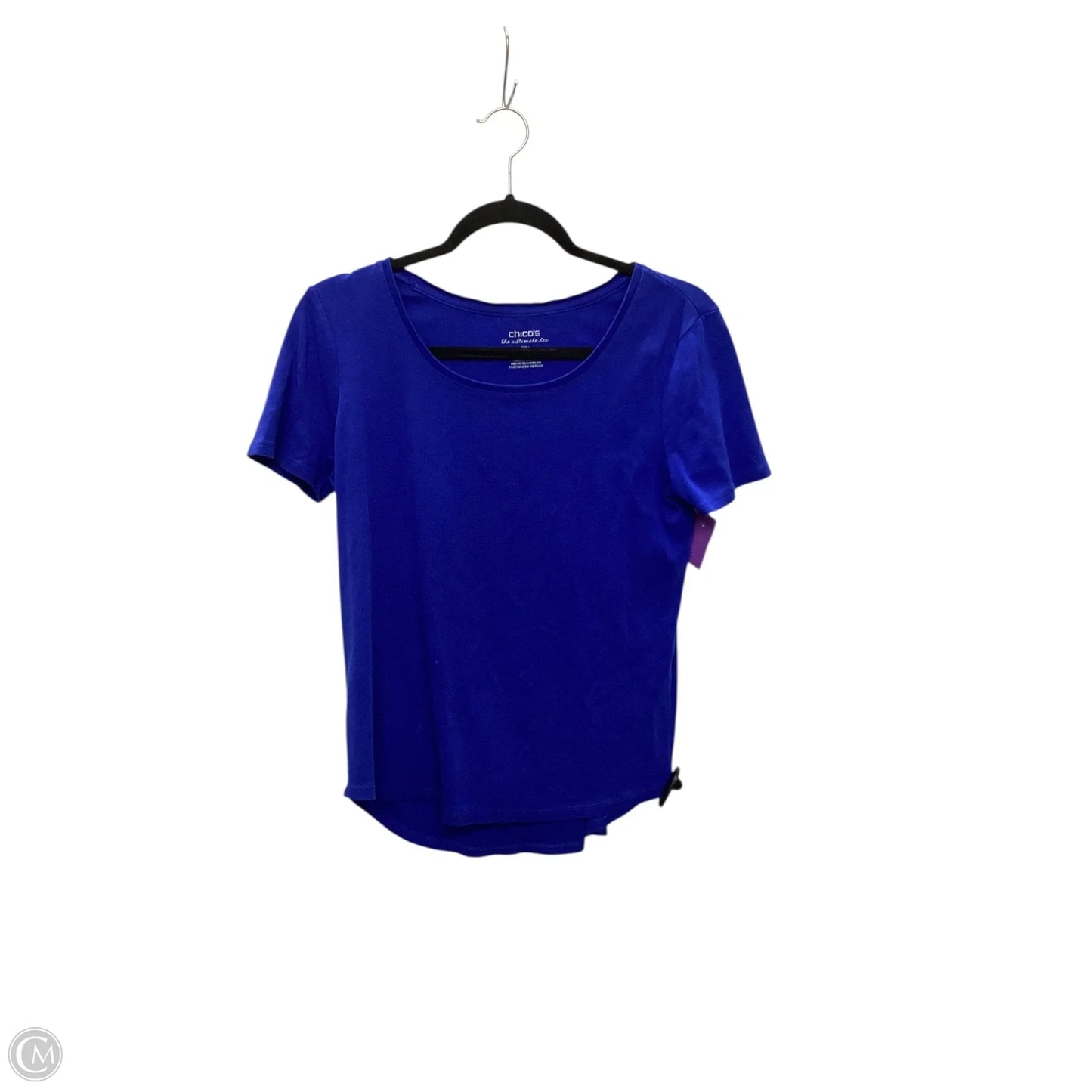 Top Short Sleeve Basic By Chicos In Blue, Size: M