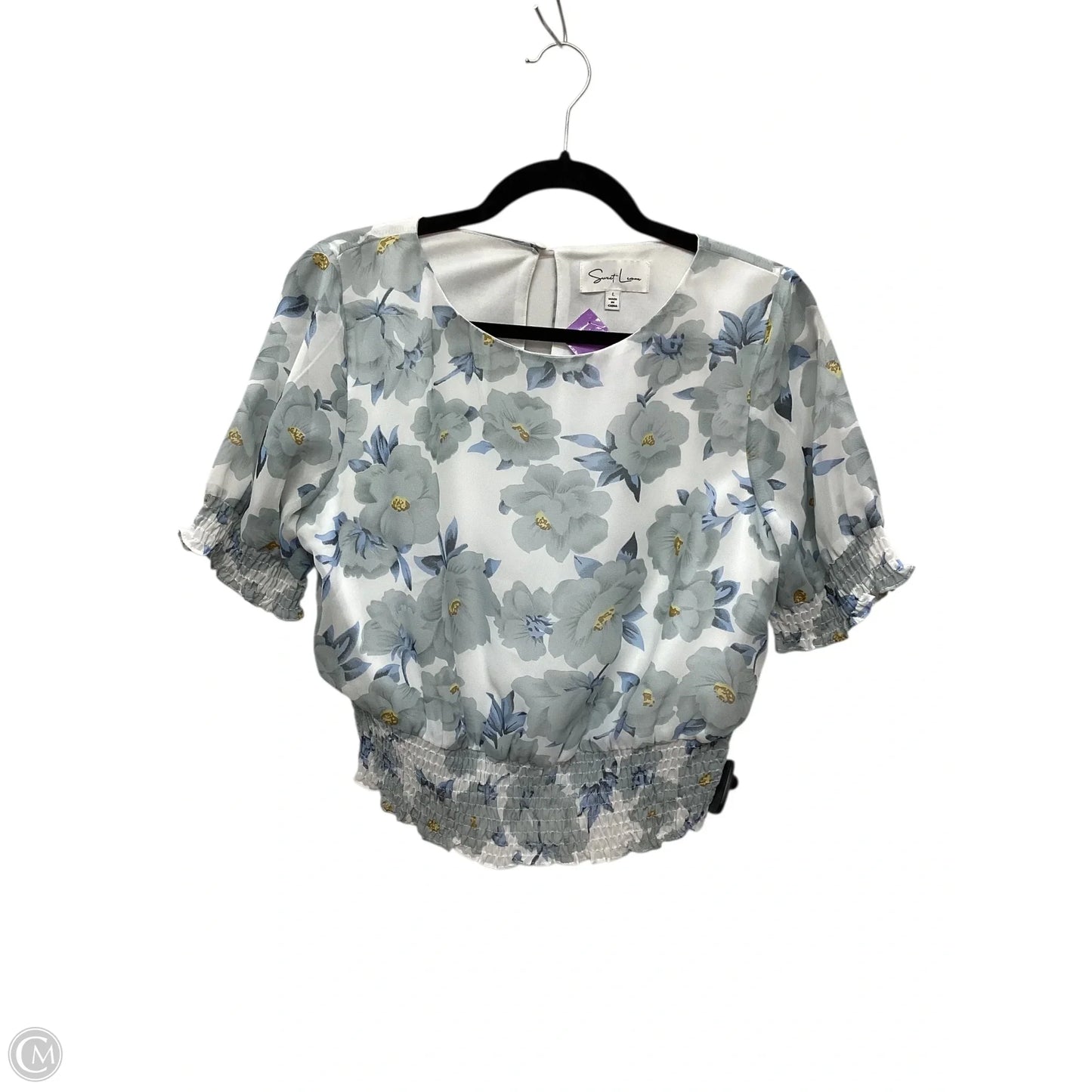 Top Short Sleeve By Clothes Mentor In Floral Print, Size: L