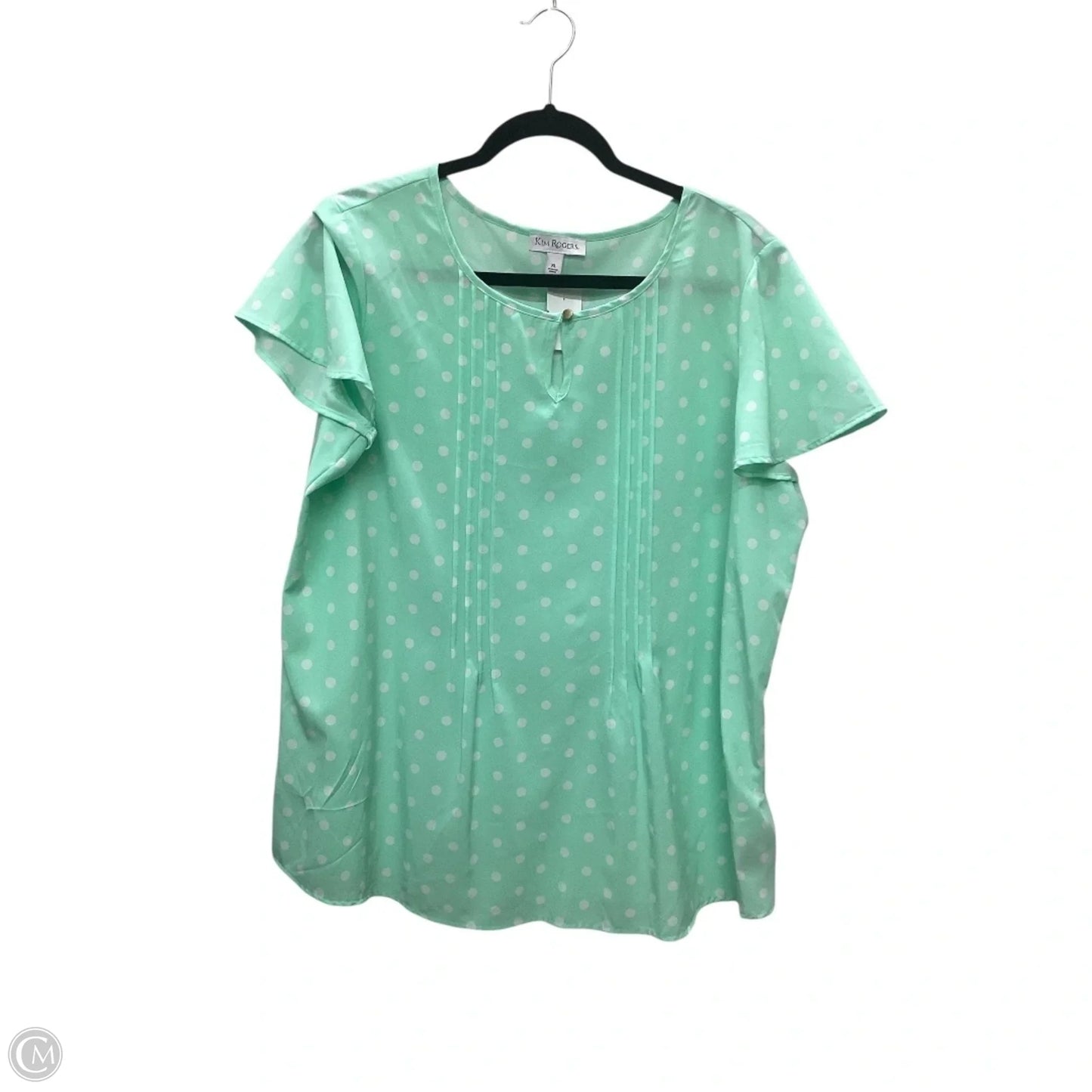Top Short Sleeve By Kim Rogers In Green, Size: Xl