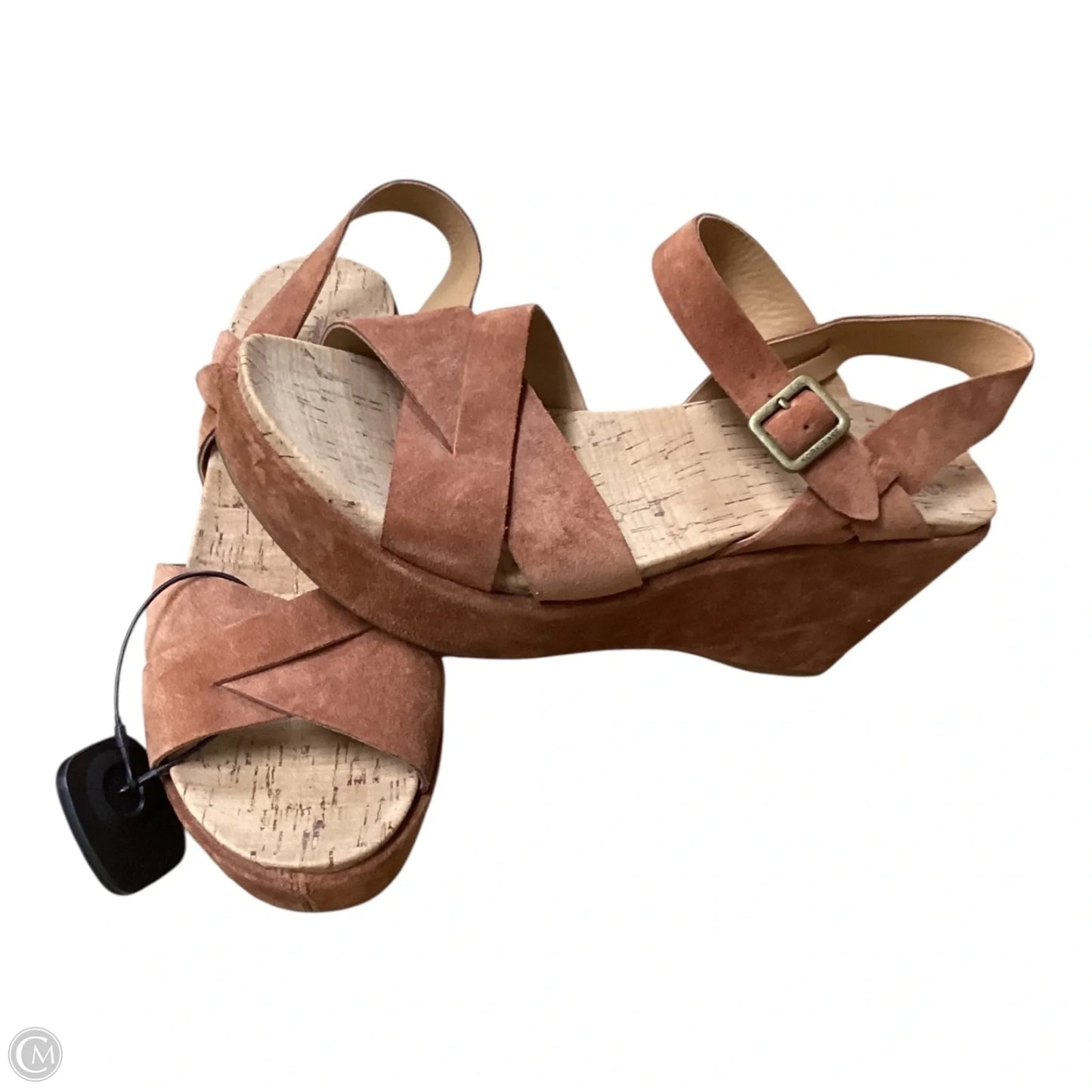 Sandals Heels Wedge By Kork Ease In Brown, Size: 10