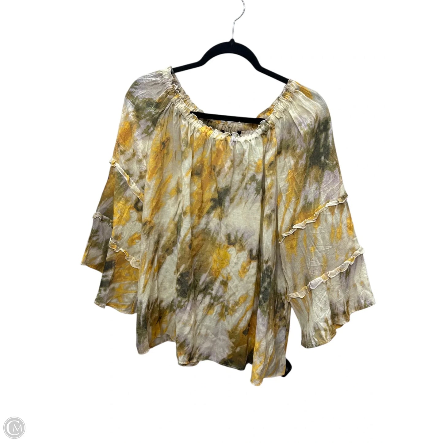Top Long Sleeve By Zac And Rachel In Tie Dye Print, Size: L