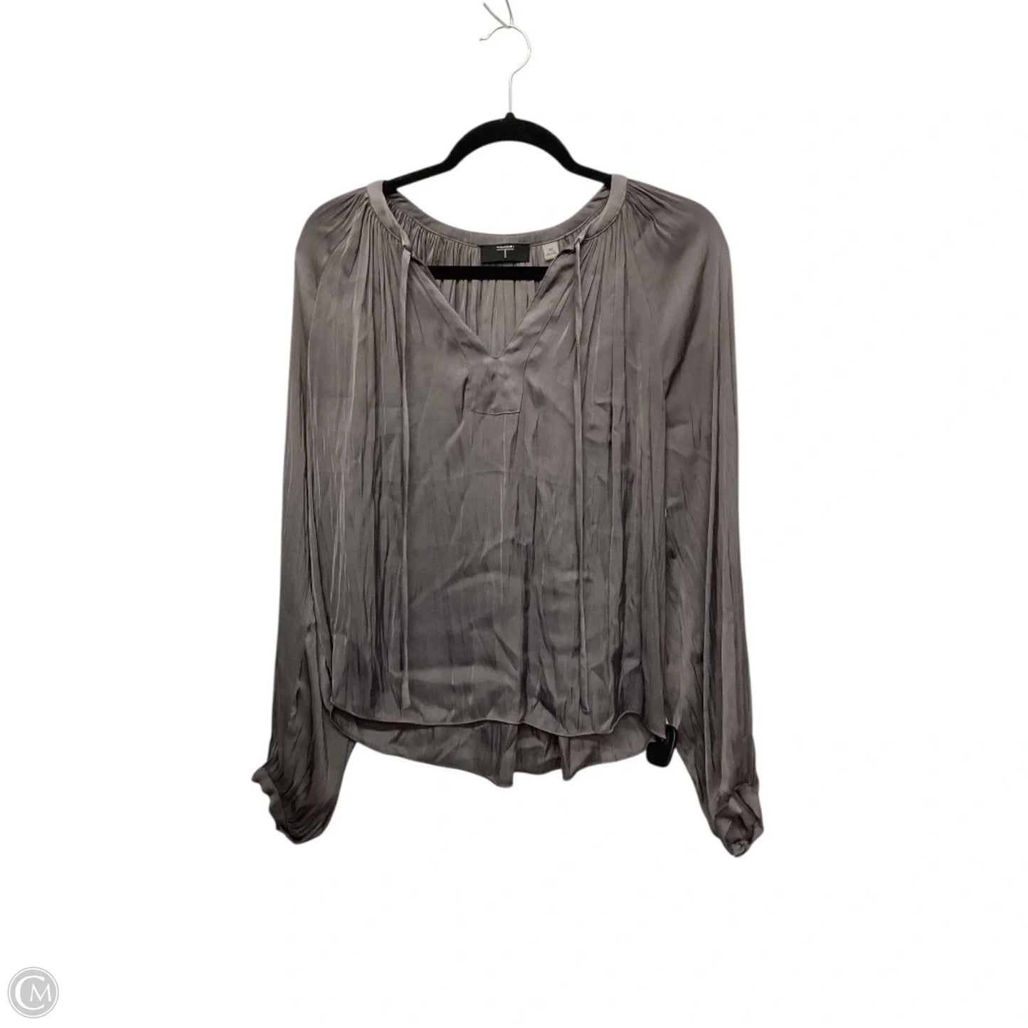 Blouse Long Sleeve By T Tahari In Grey, Size: Xs
