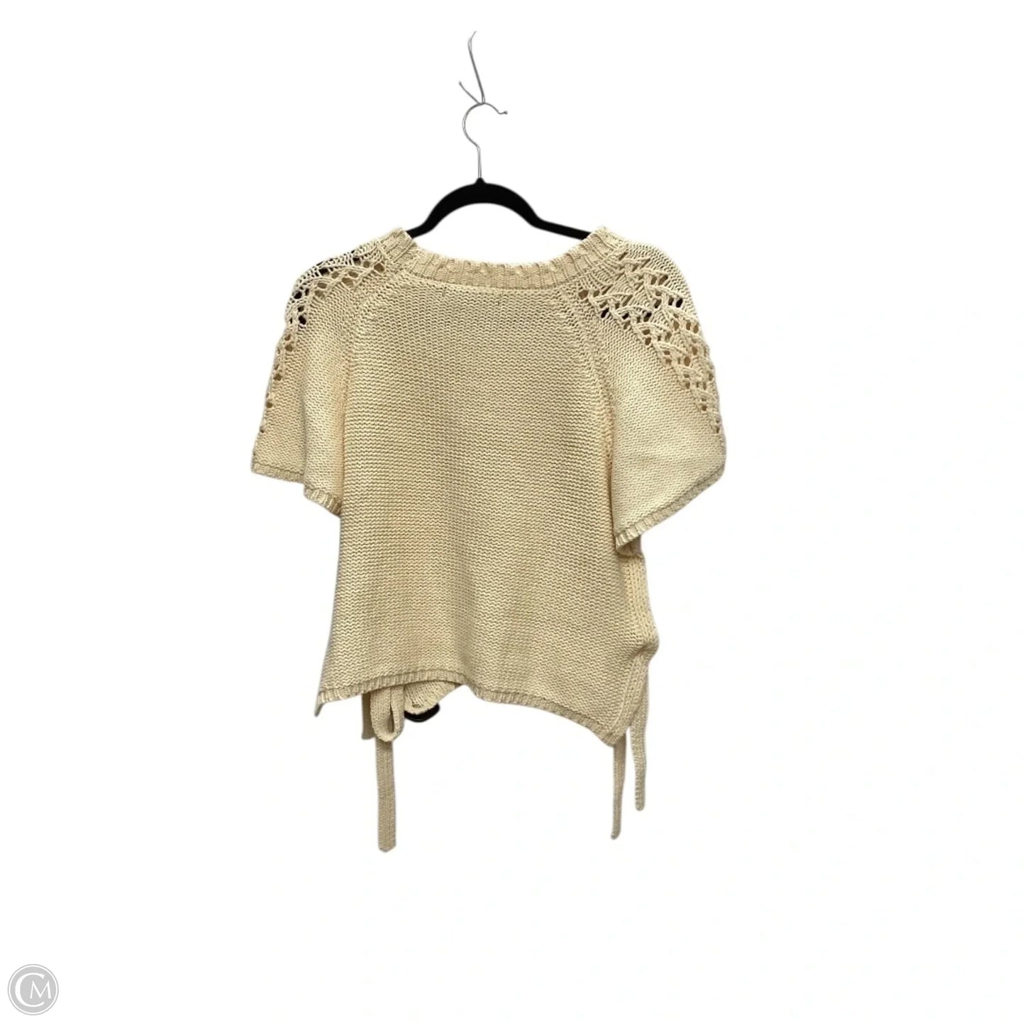 Designer Sweater Short Sleeve By Cma In Yellow, Size: L