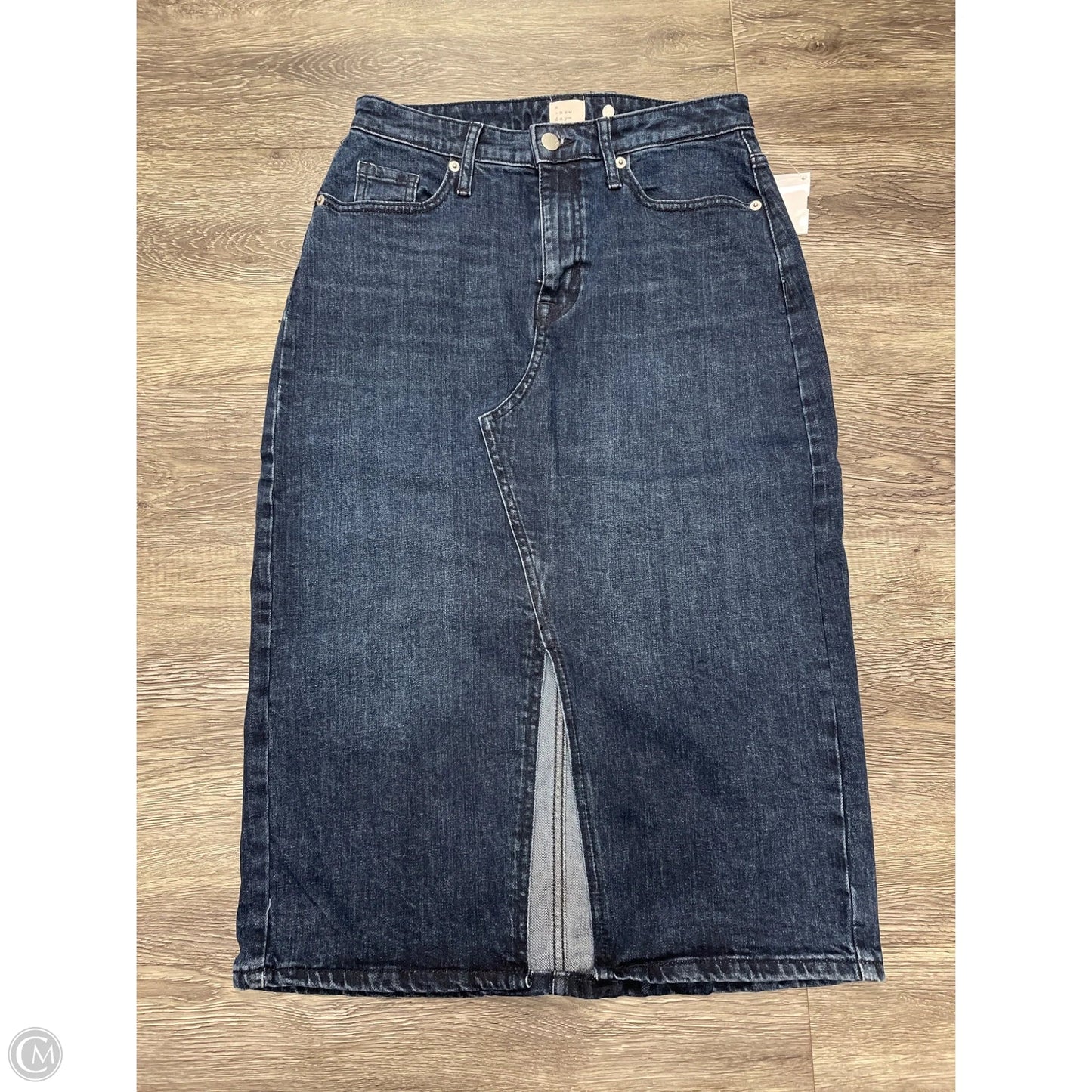 Skirt Midi By A New Day In Blue Denim, Size: 2