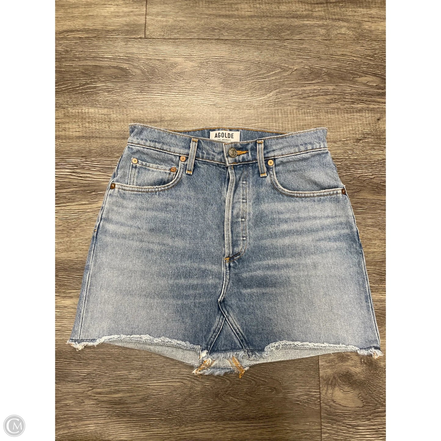 Skirt Mini & Short By Agolde In Blue Denim, Size: 0