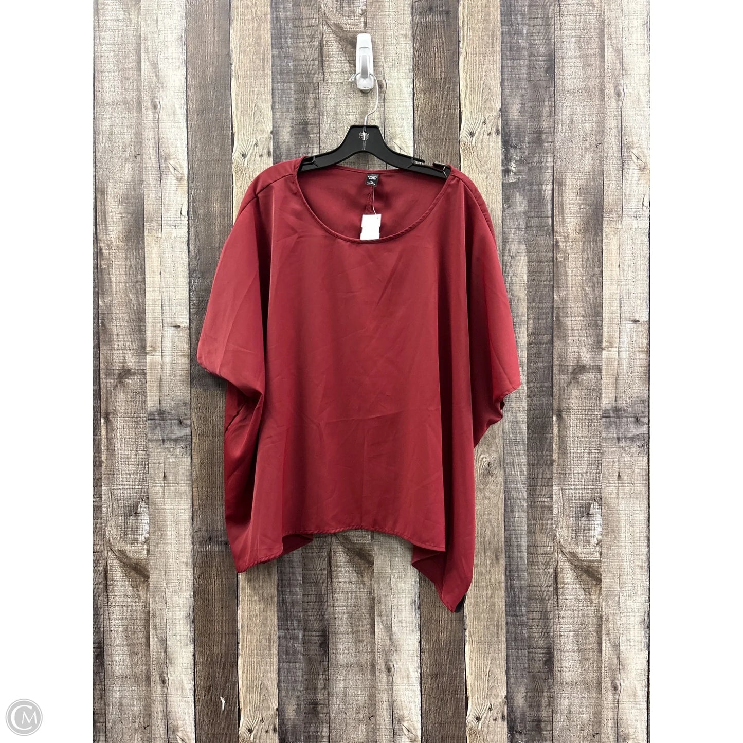 Top Short Sleeve By Emery Rose In Red, Size: 1x