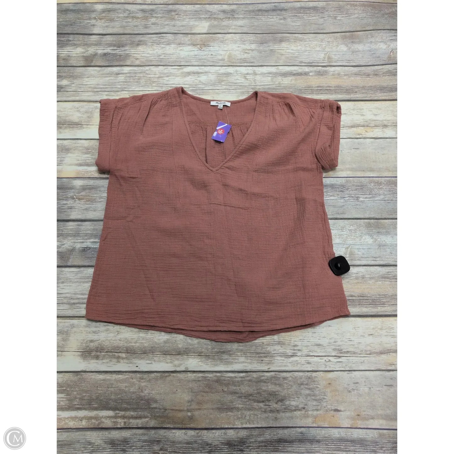 Top Short Sleeve By Madewell In Mauve, Size: S