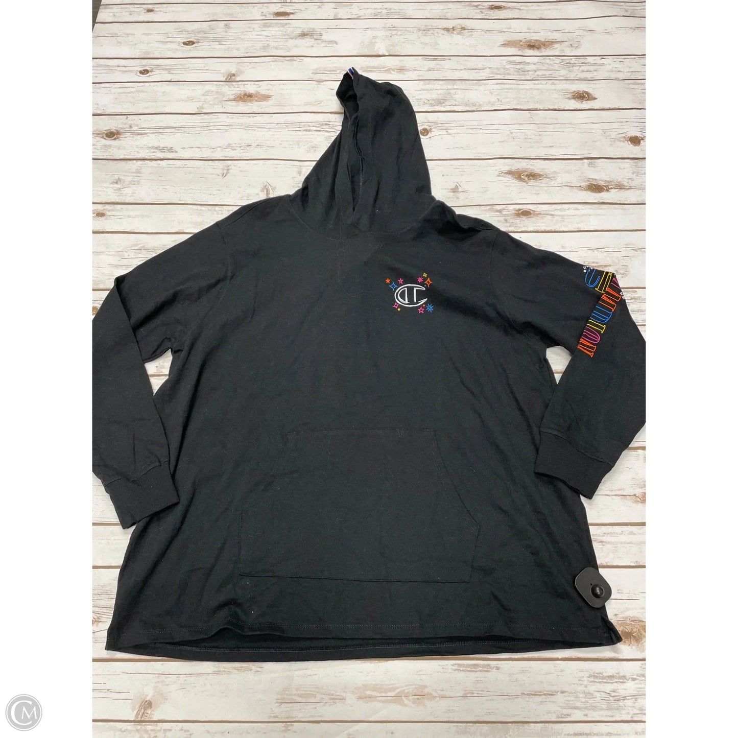 Top Long Sleeve By Champion In Black, Size: 2x