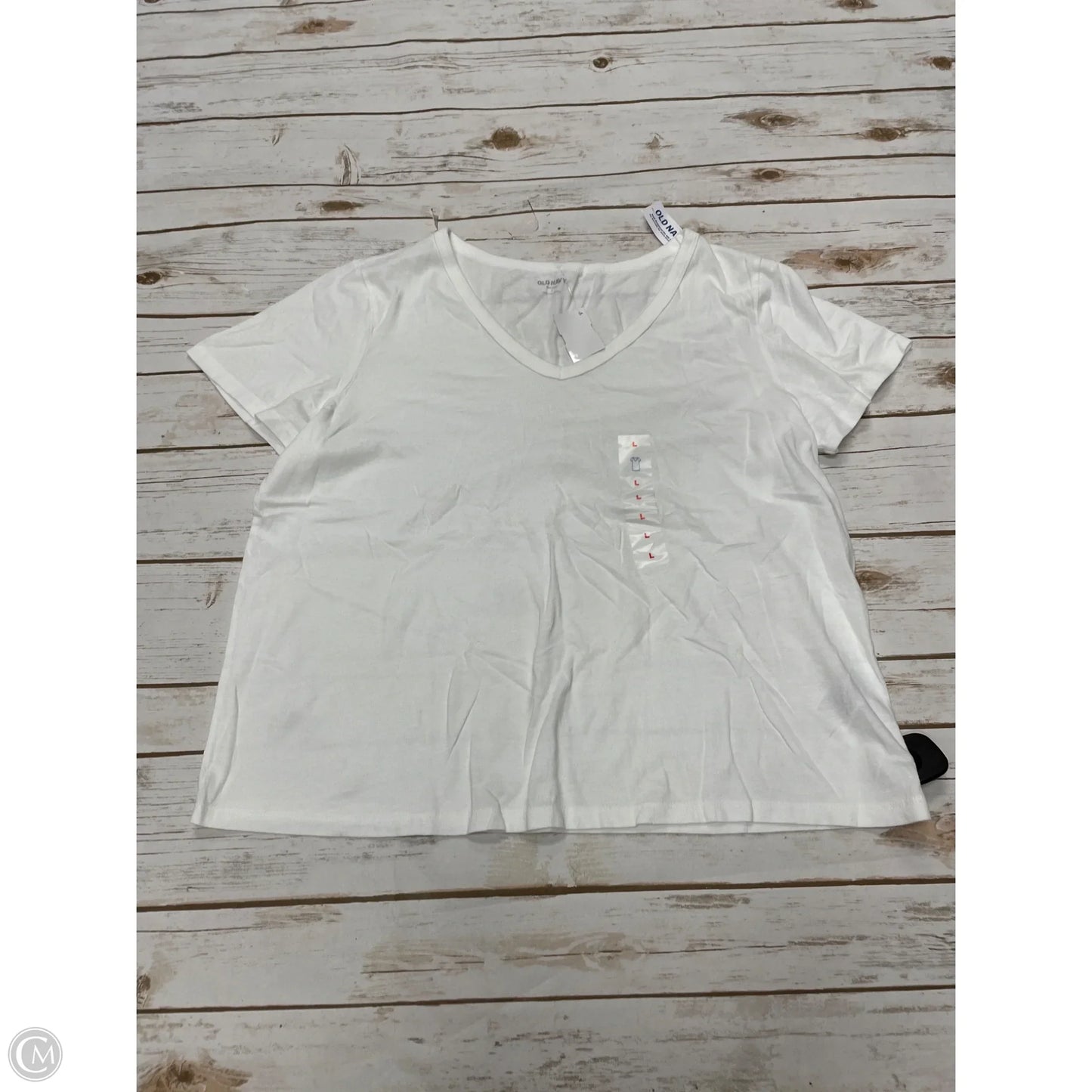Top Short Sleeve By Old Navy In White, Size: L