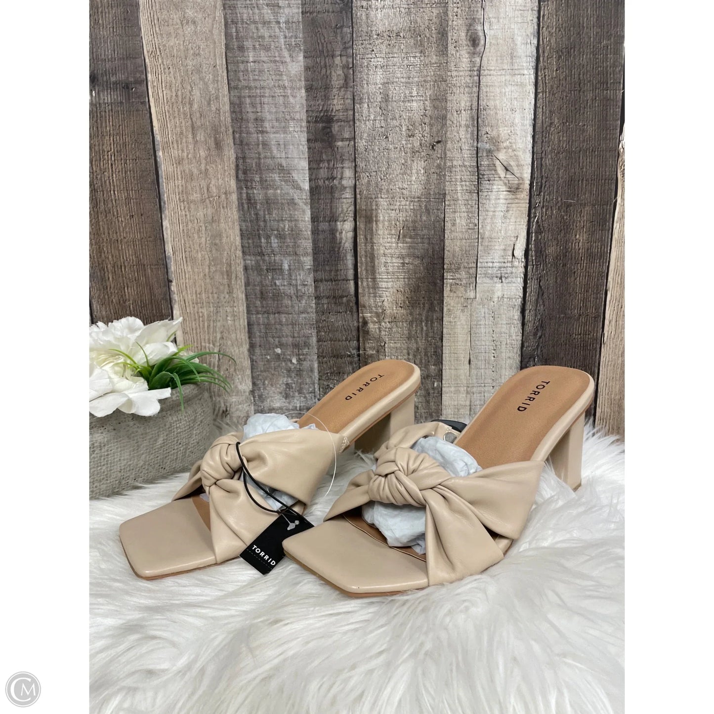 Sandals Heels Block By Torrid In Tan, Size: 11