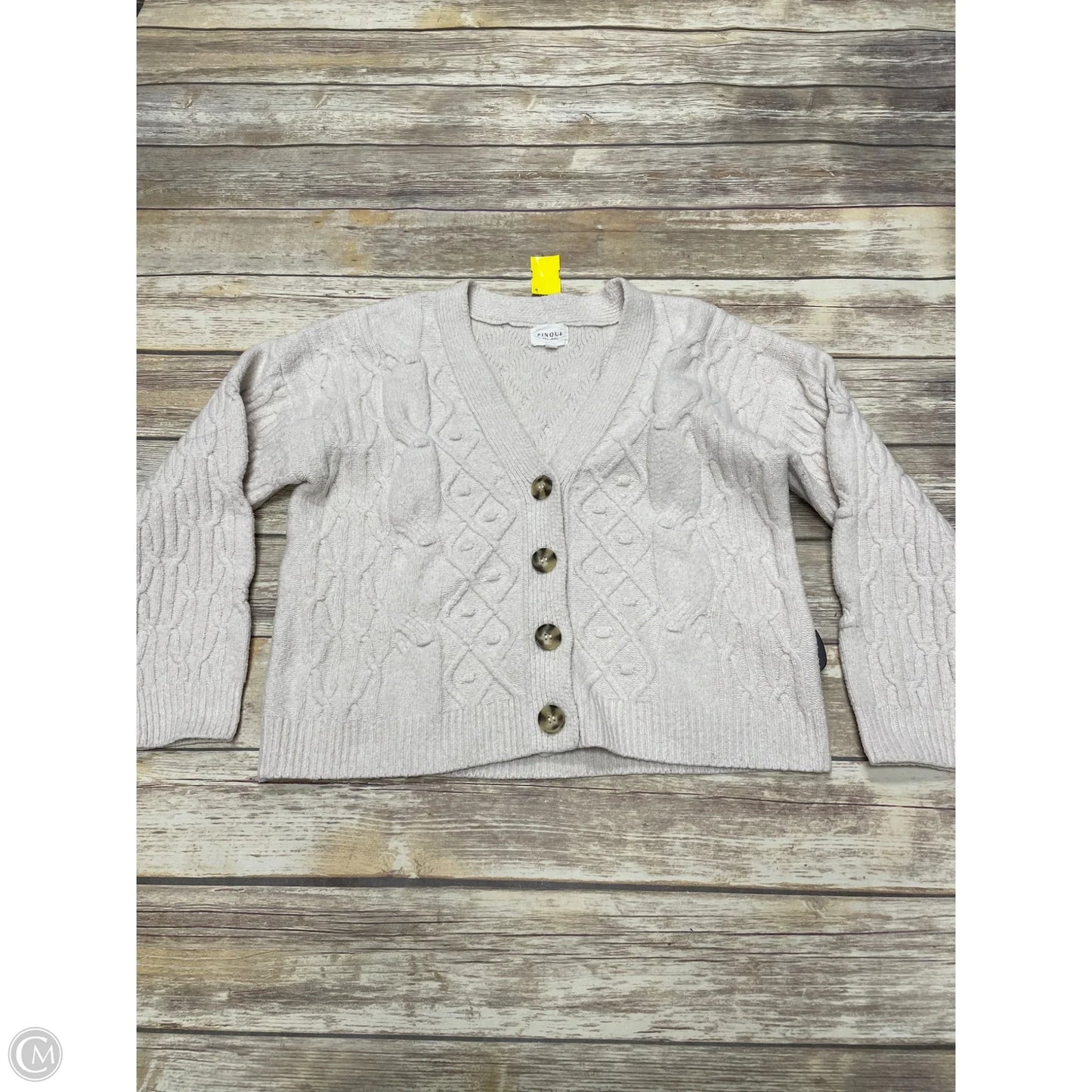 Sweater Cardigan By Cme In Cream, Size: Xl