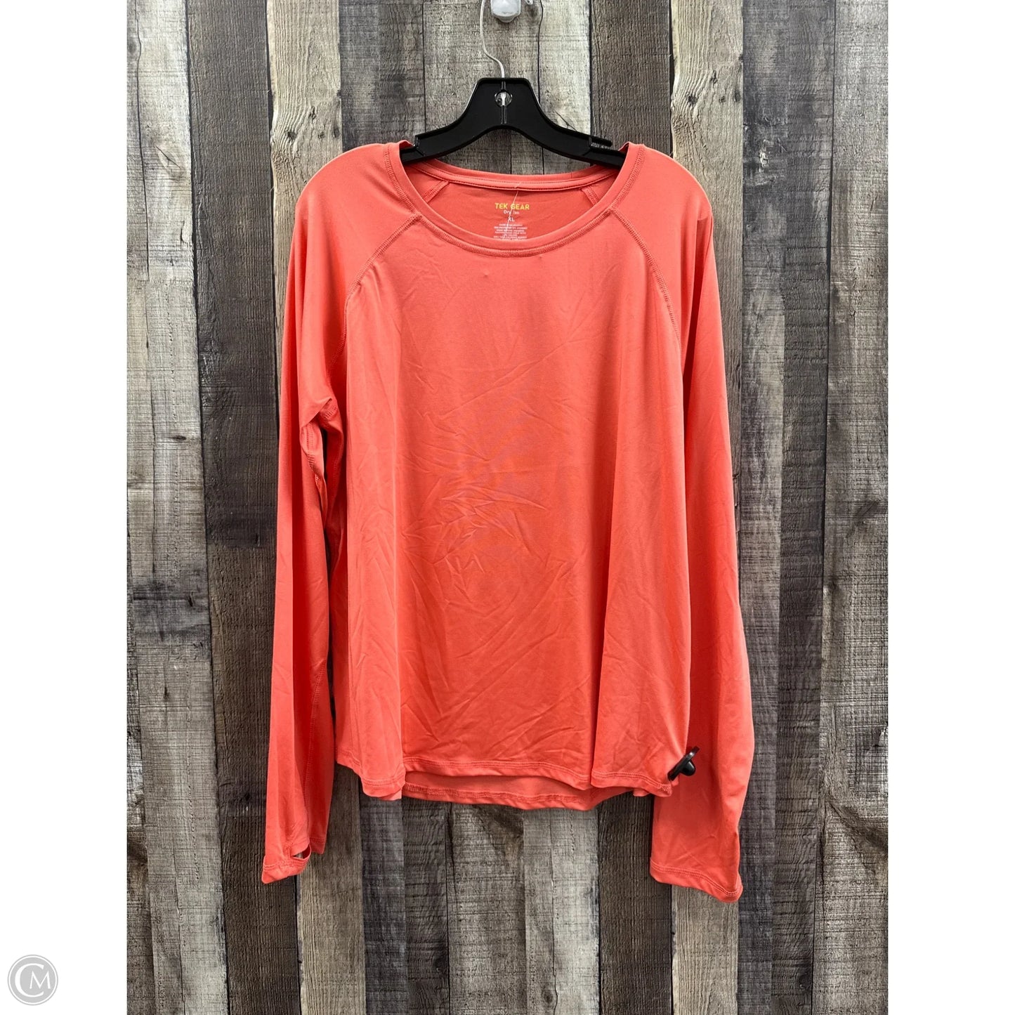 Athletic Top Long Sleeve Crewneck By Tek Gear In Orange, Size: Xl