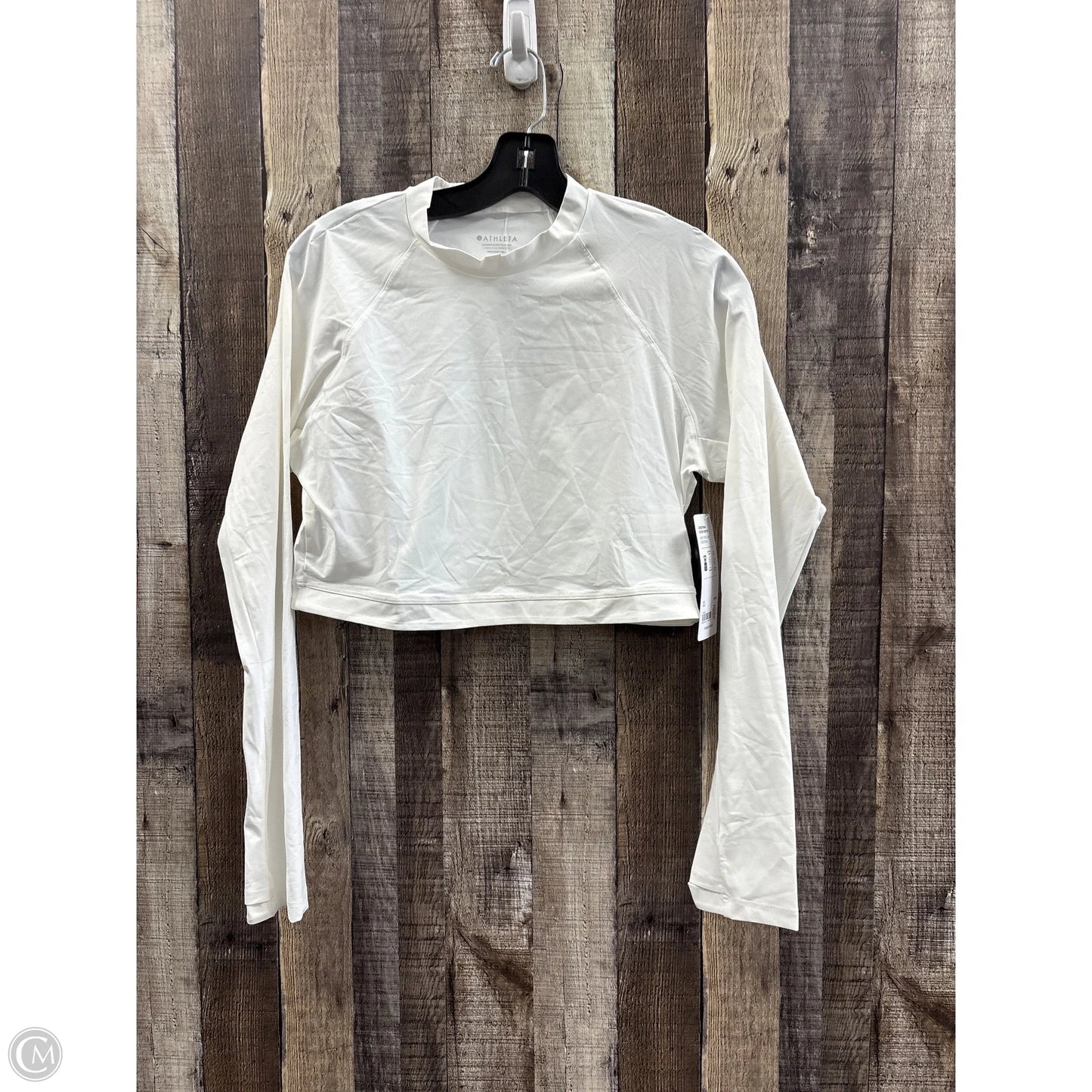 Athletic Top Long Sleeve Crewneck By Athleta In White, Size: L