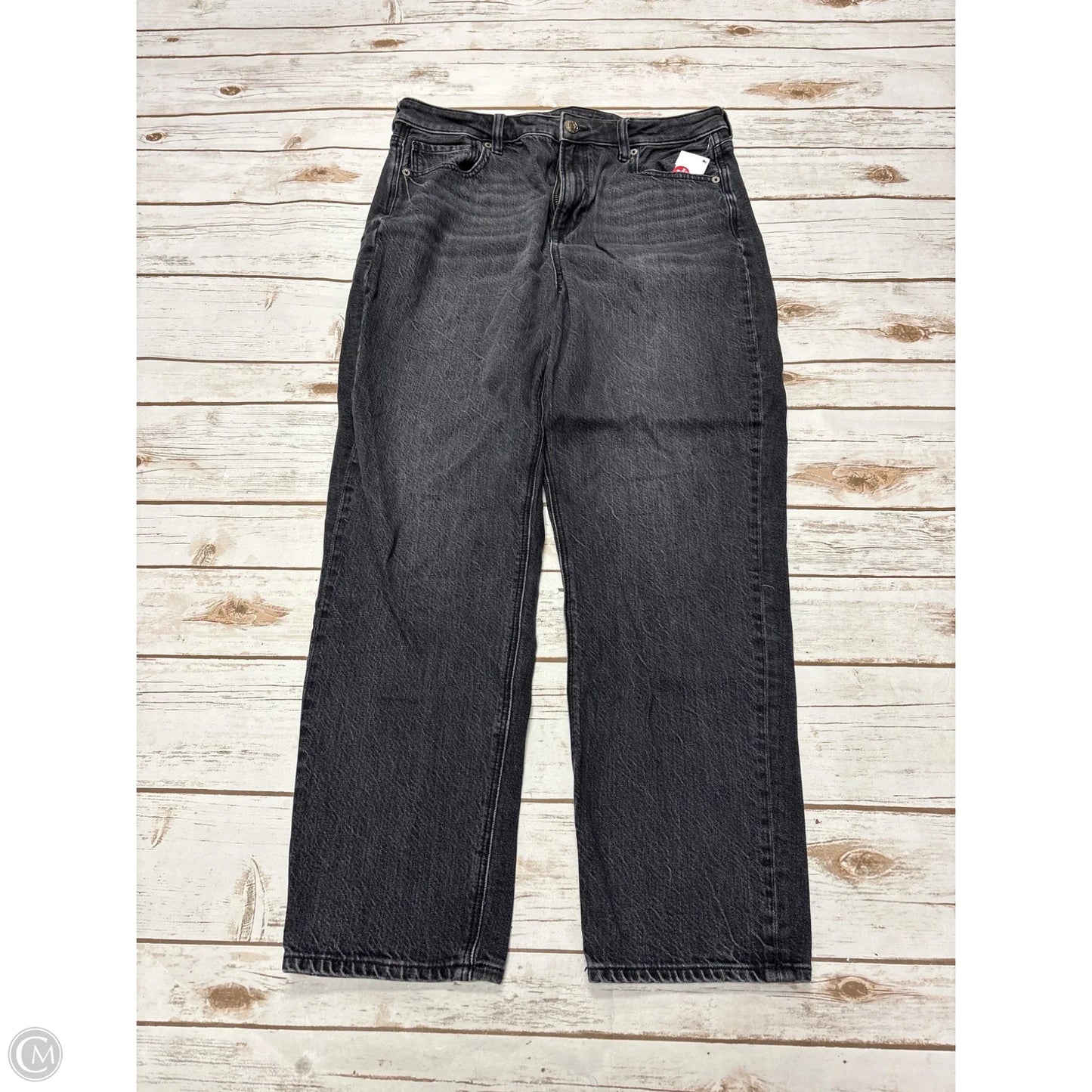 Jeans Boyfriend By American Eagle In Black Denim, Size: 10