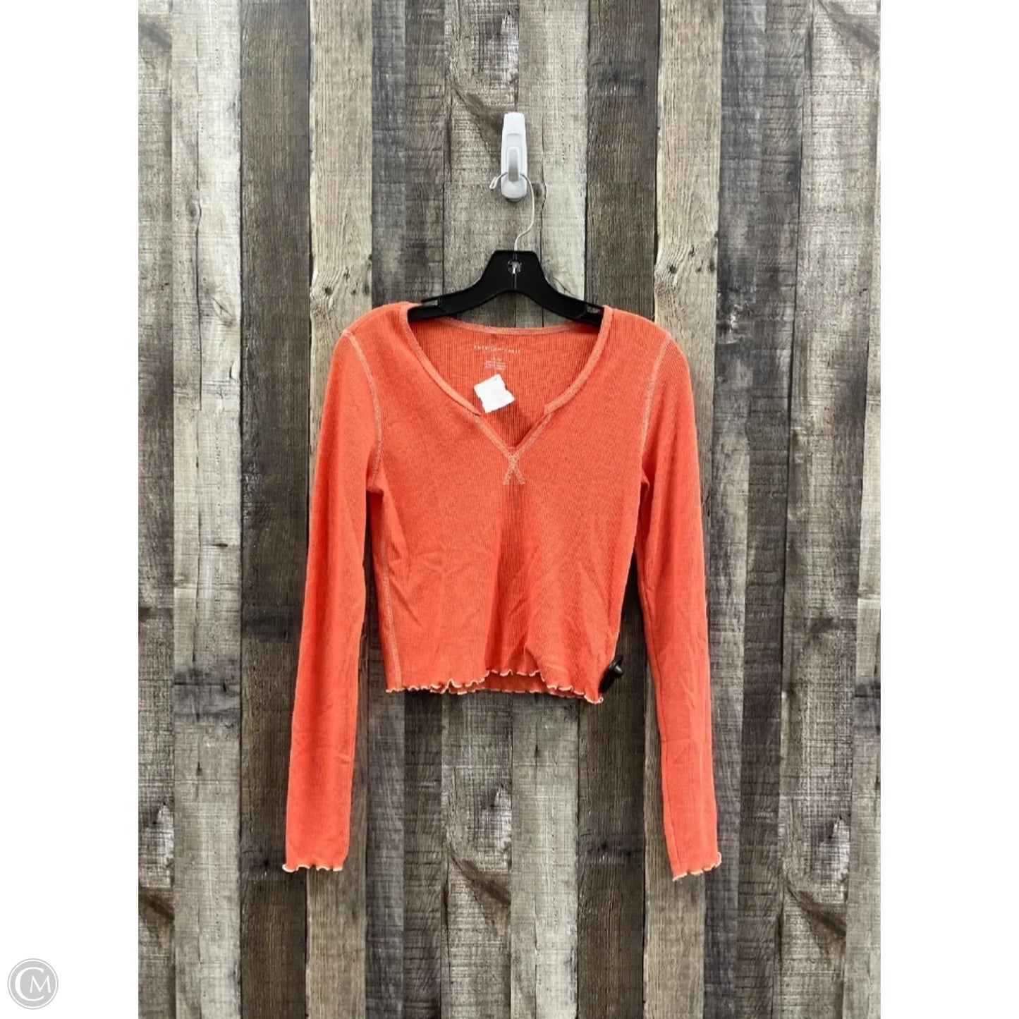 Top Long Sleeve By American Eagle In Orange, Size: S