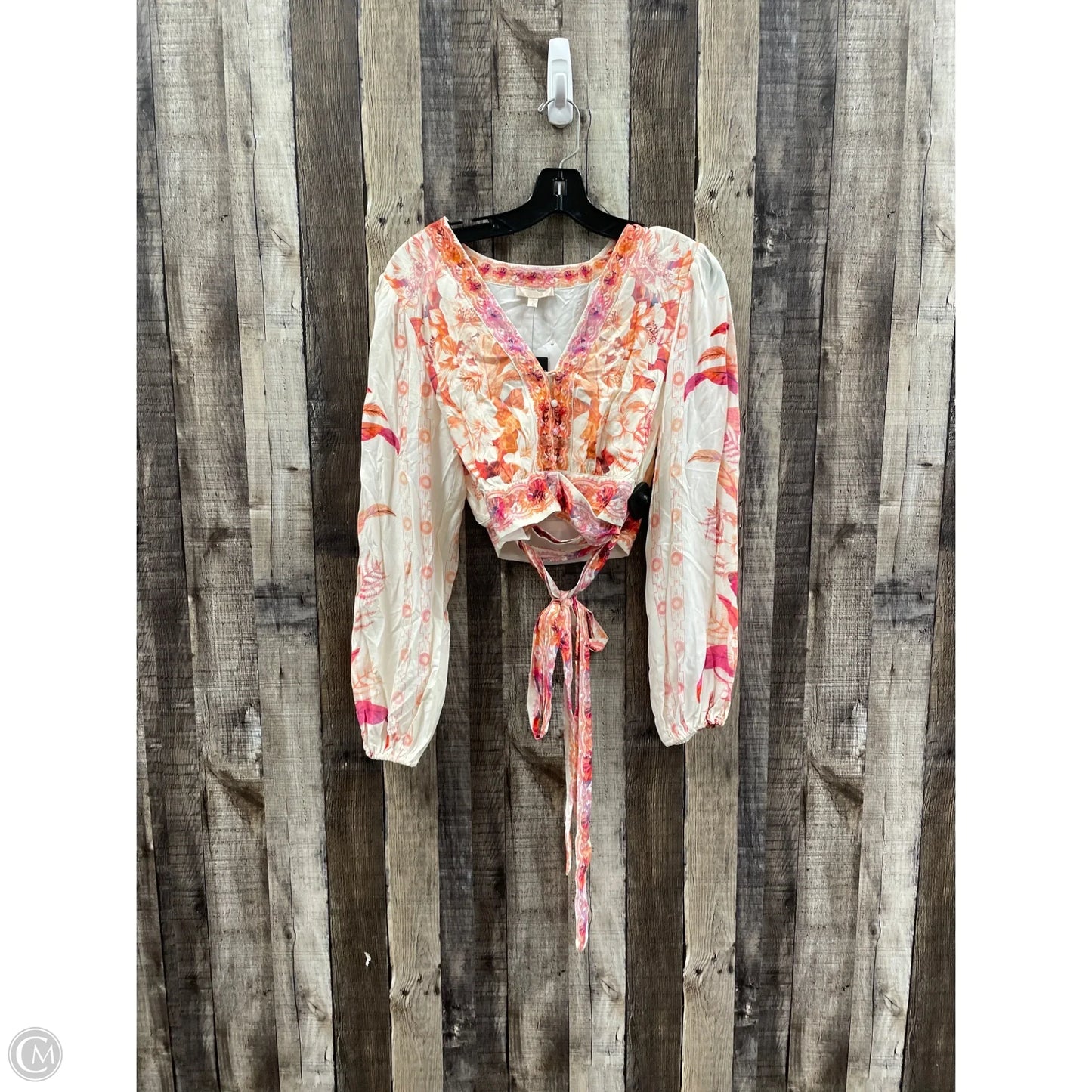 Top Long Sleeve By Guess In Floral Print, Size: S