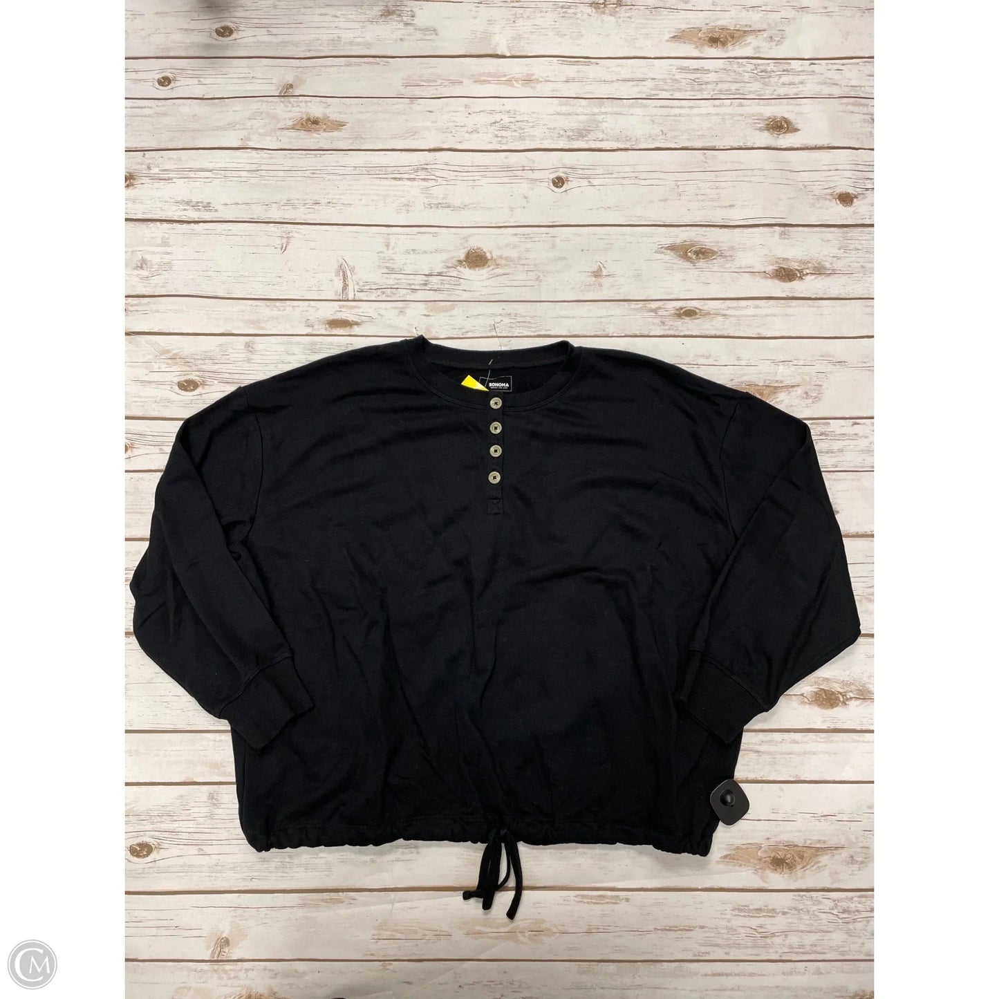 Top Long Sleeve By Sonoma In Black, Size: Xxl