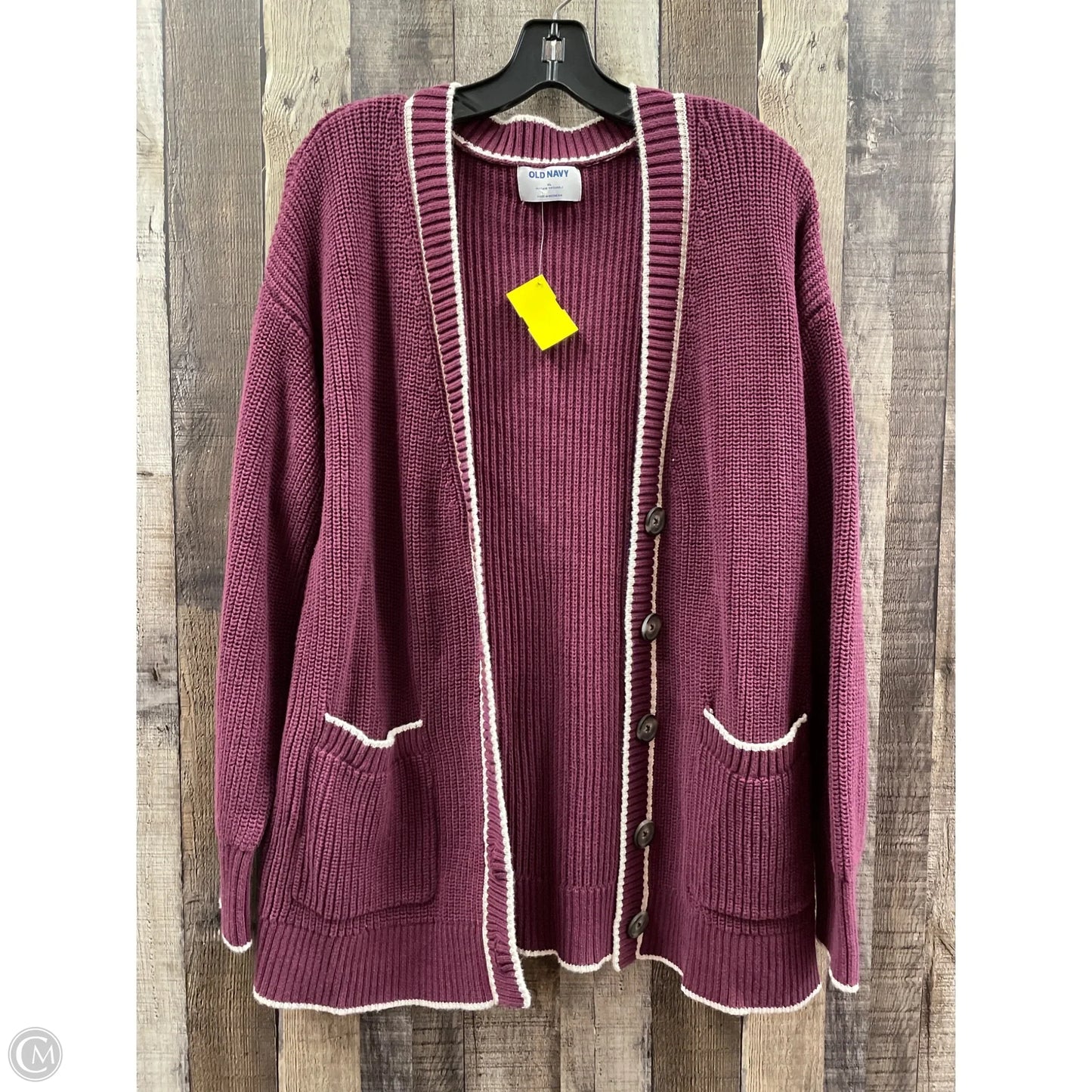 Sweater Cardigan By Old Navy In Purple, Size: Xl