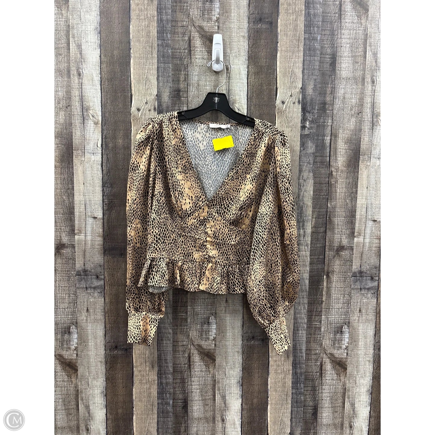 Top Long Sleeve By Lush In Animal Print, Size: L