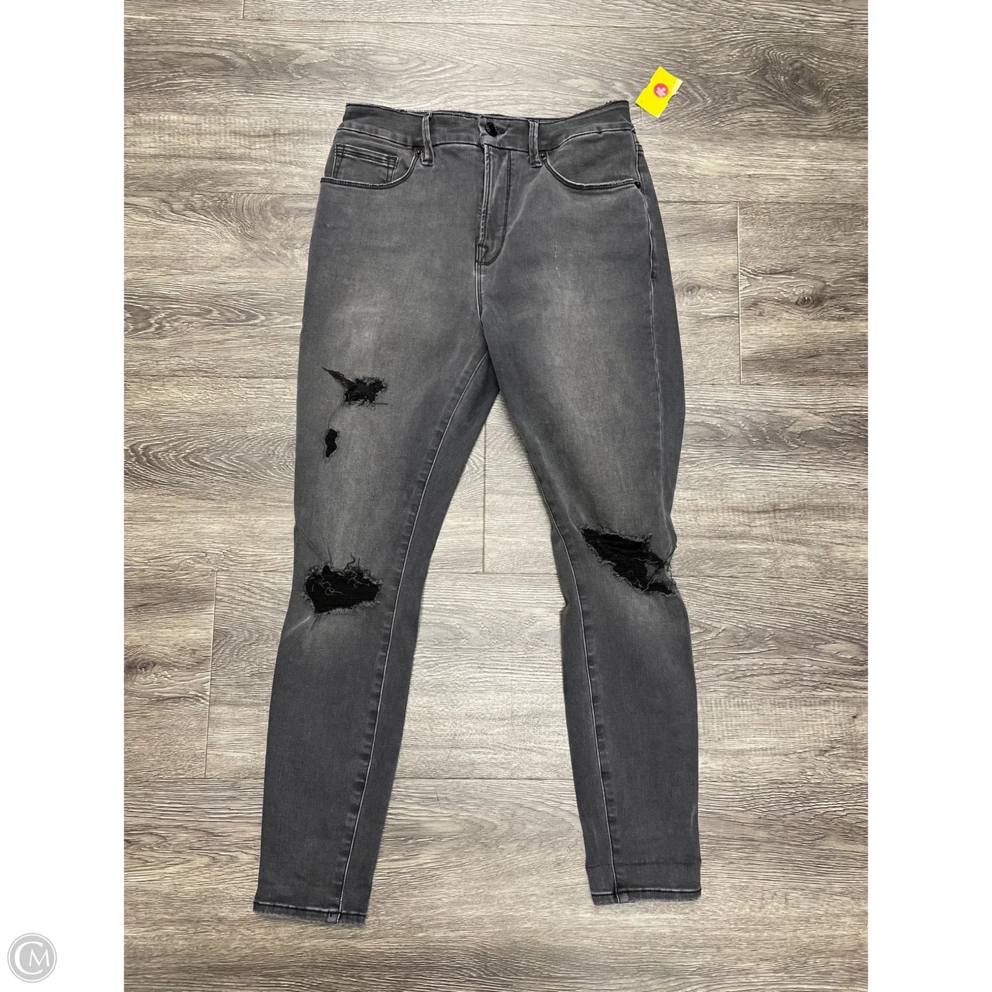 Jeans Skinny By Good American In Black Denim, Size: 8