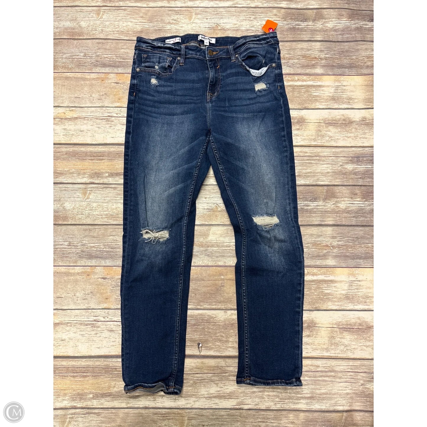 Jeans Straight By Vigoss In Blue Denim, Size: 14