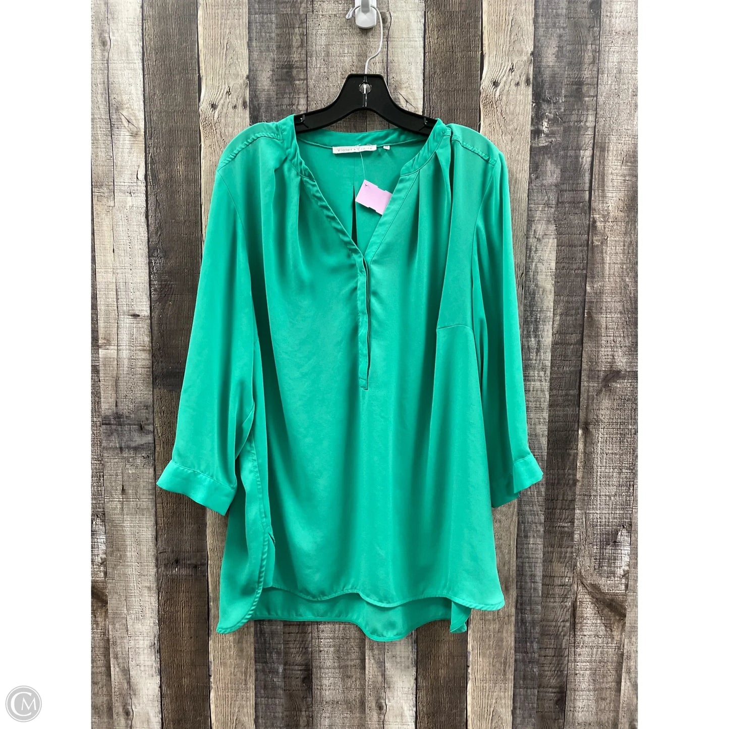 Top 3/4 Sleeve By Violet And Claire In Green, Size: 2x