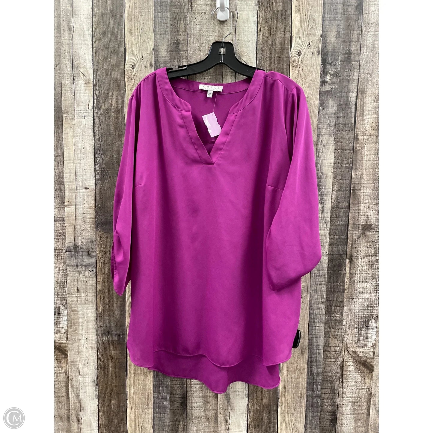Top 3/4 Sleeve By Chaus In Purple, Size: 2x