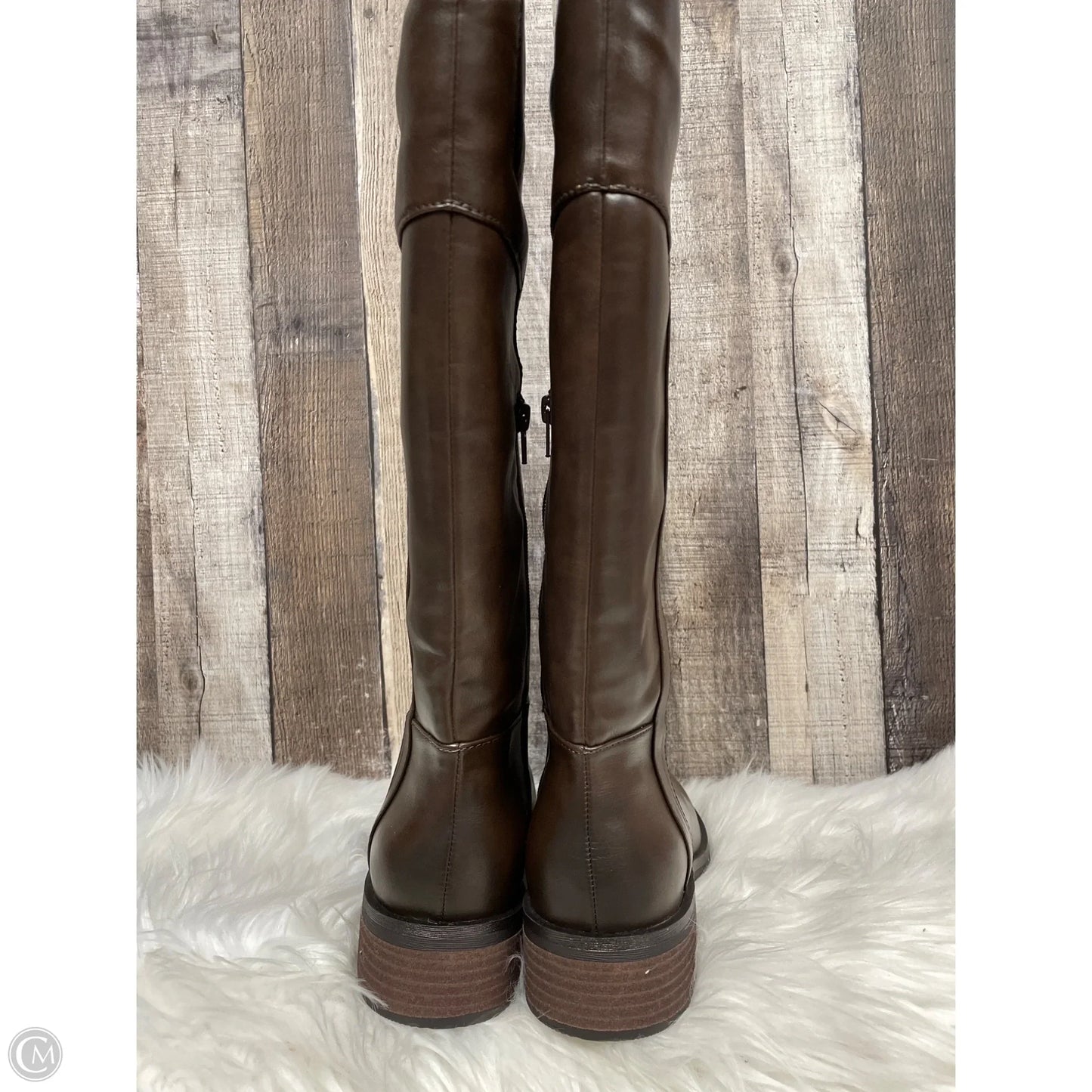 Boots Knee Flats By Crown Vintage In Brown, Size: 9